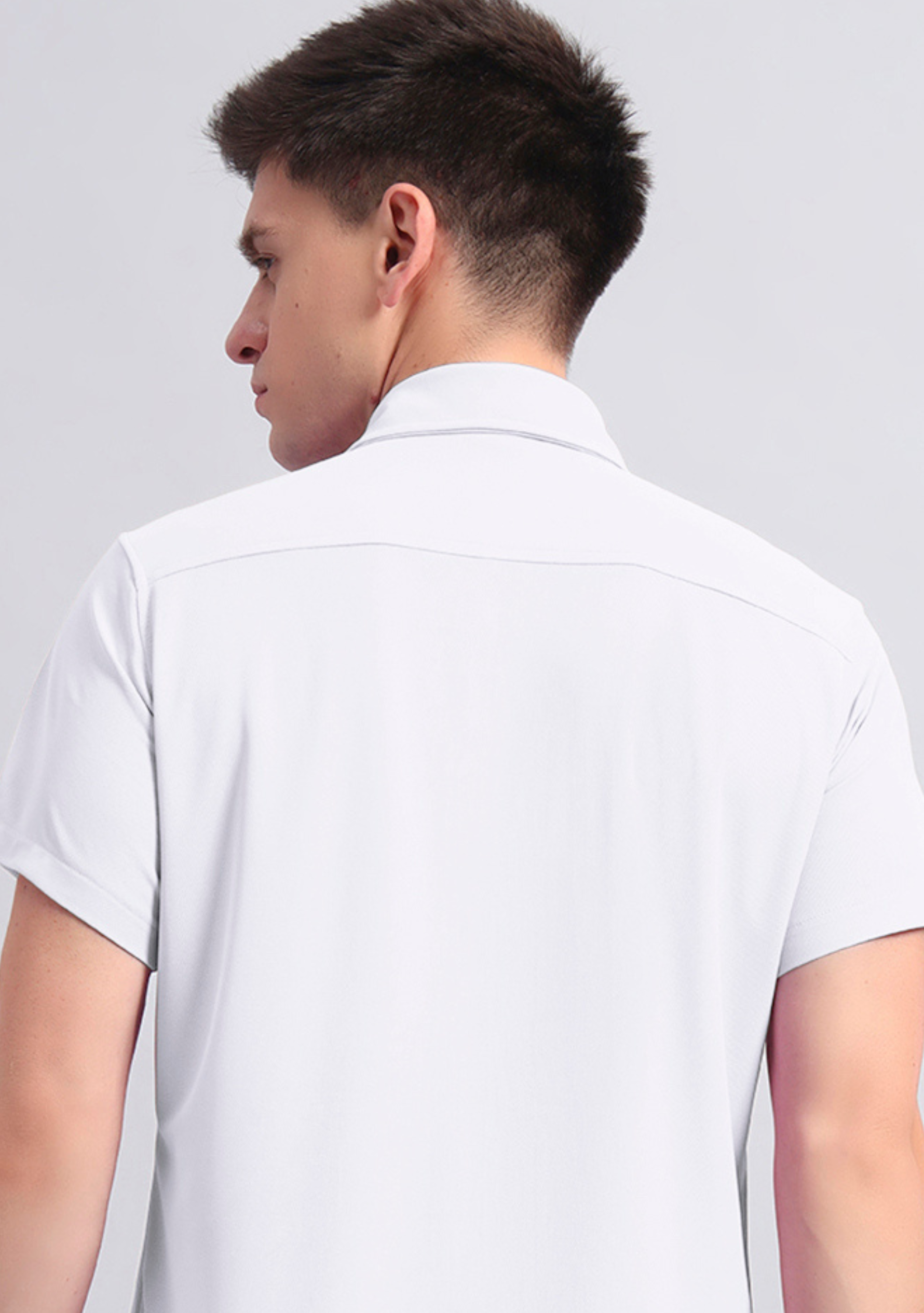 Crisp White Half Sleeve Versatile Shirt
