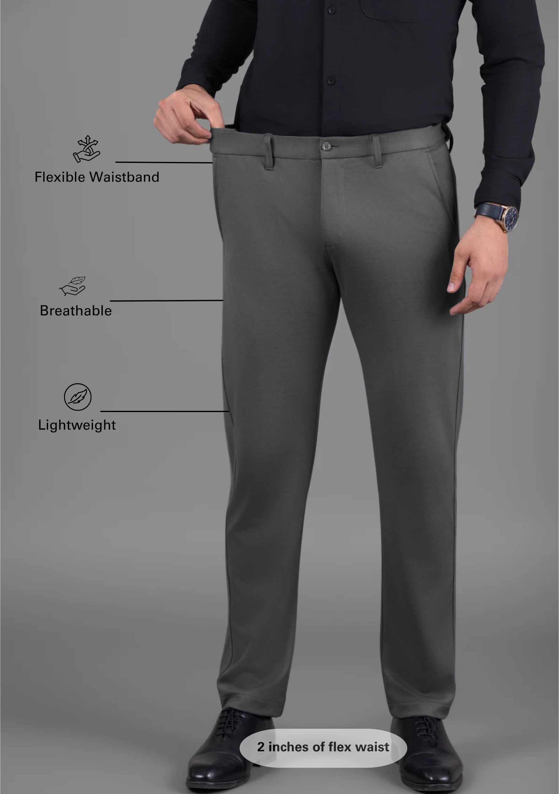 UltraEase 4way Stretch Roman Grey Pant