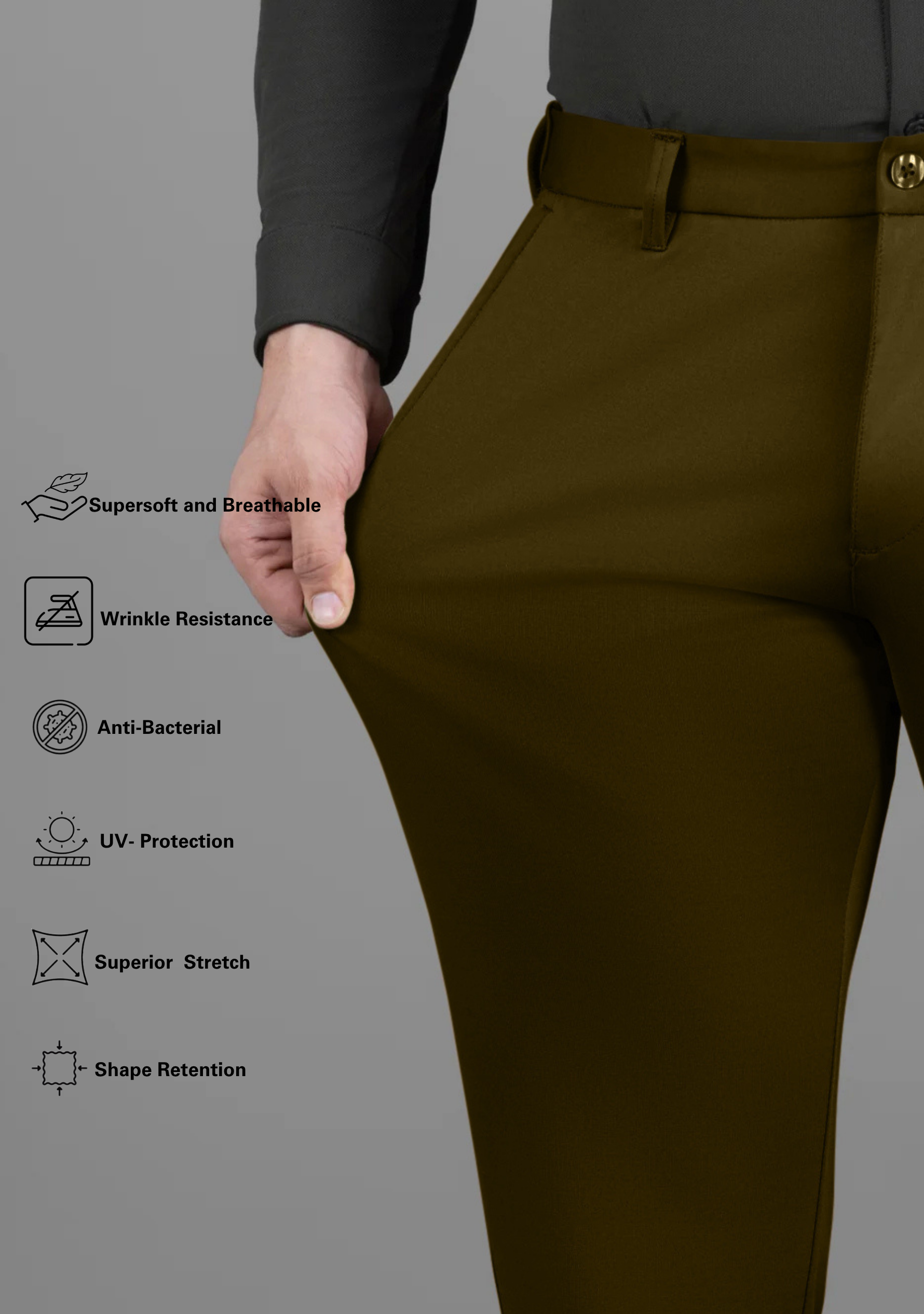 UltraEase 4way Stretch Dark Brown Pant