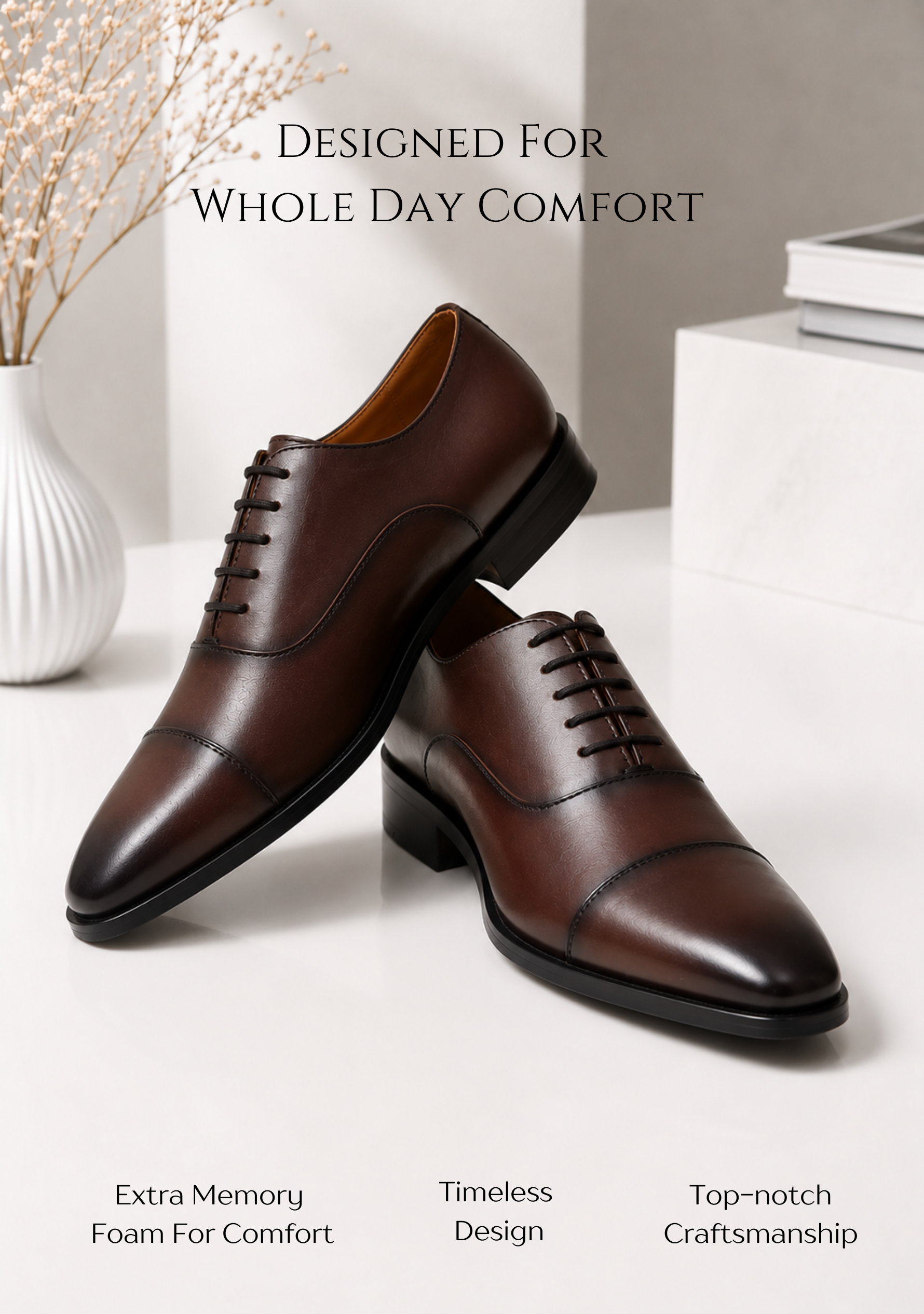 Prestige Cap Toe Brown Shoes