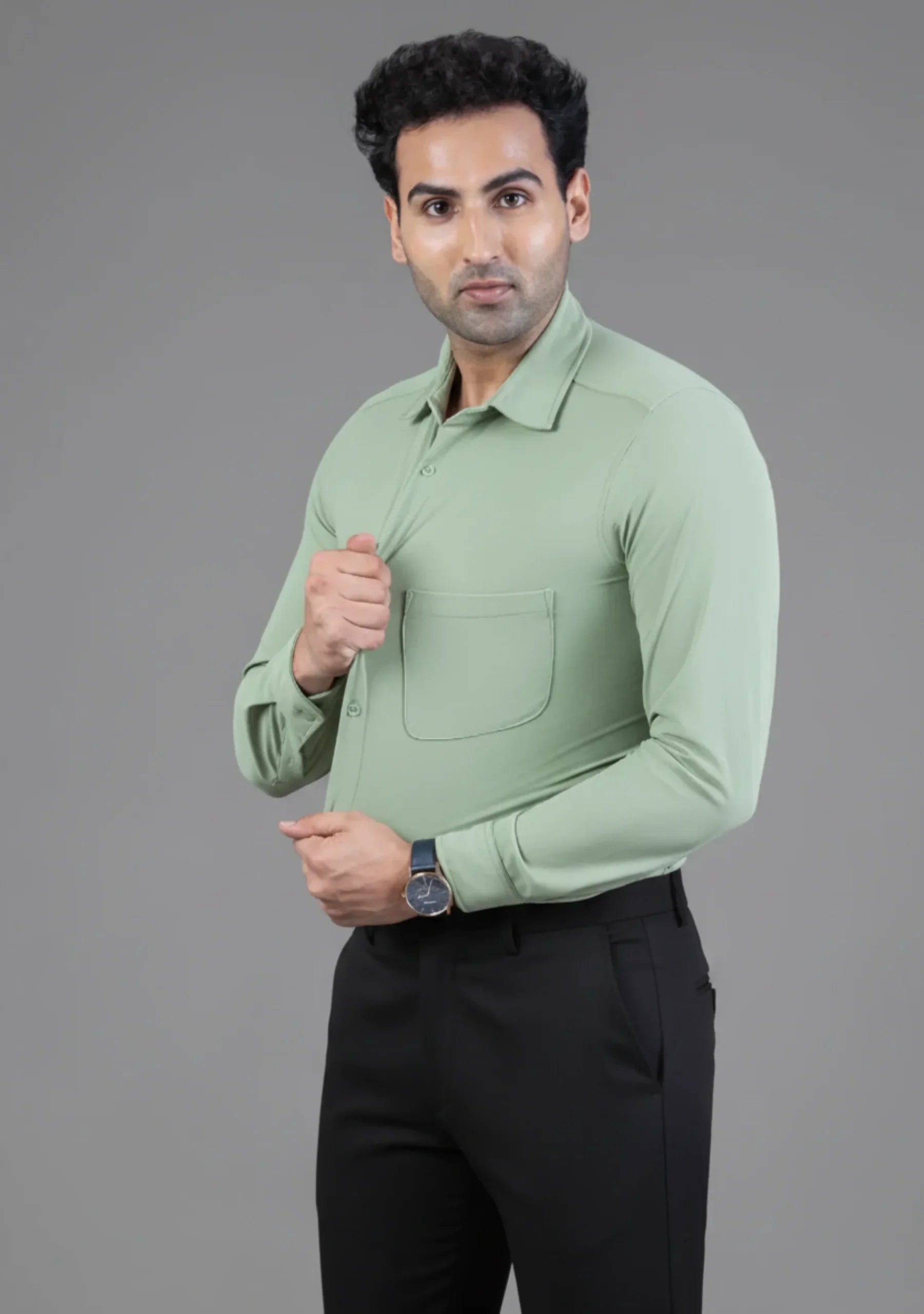 Laurel Green Full Sleeve Versatile Shirt - The Manatomy