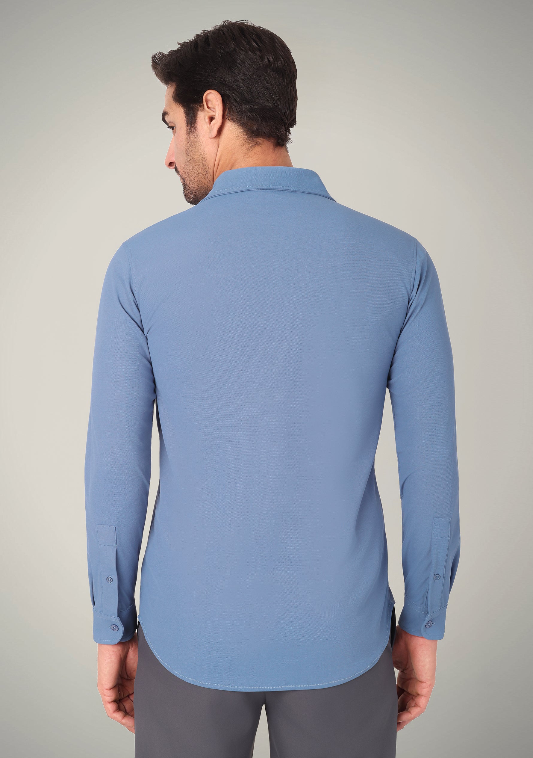 Steel Blue Full Sleeve Versatile Shirt