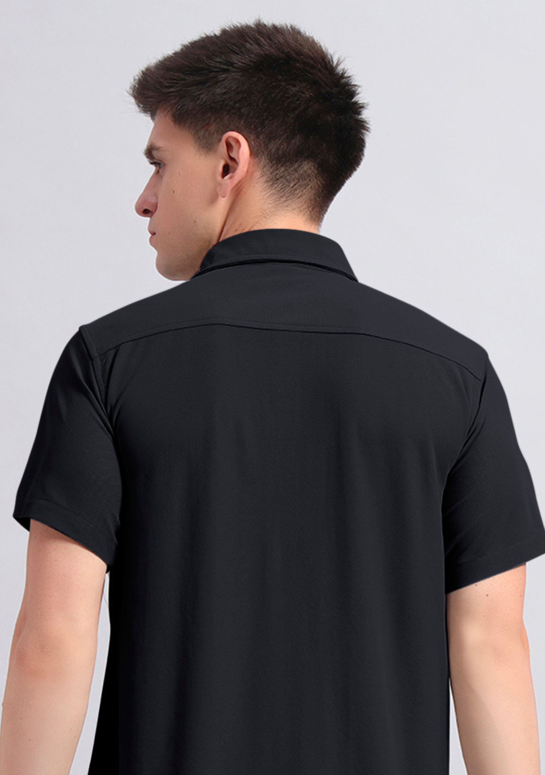 Jet Black Half Sleeve Versatile Shirt - The Manatomy