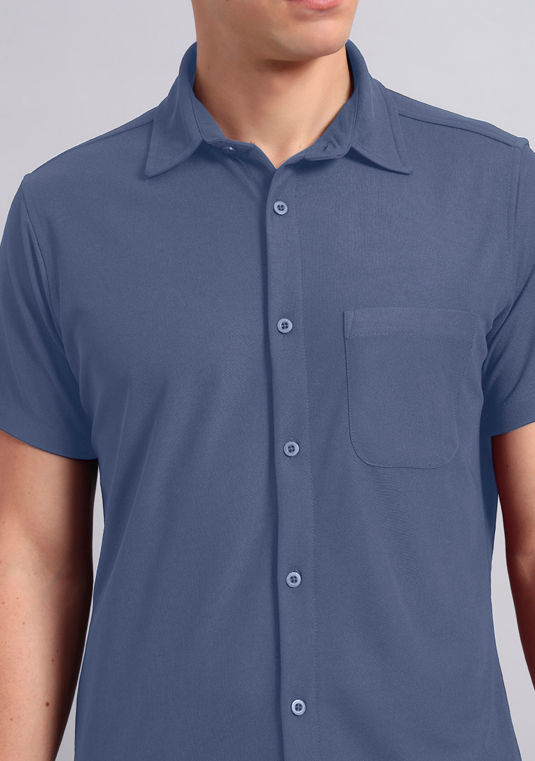Pearl Grey Half Sleeve Versatile Shirt