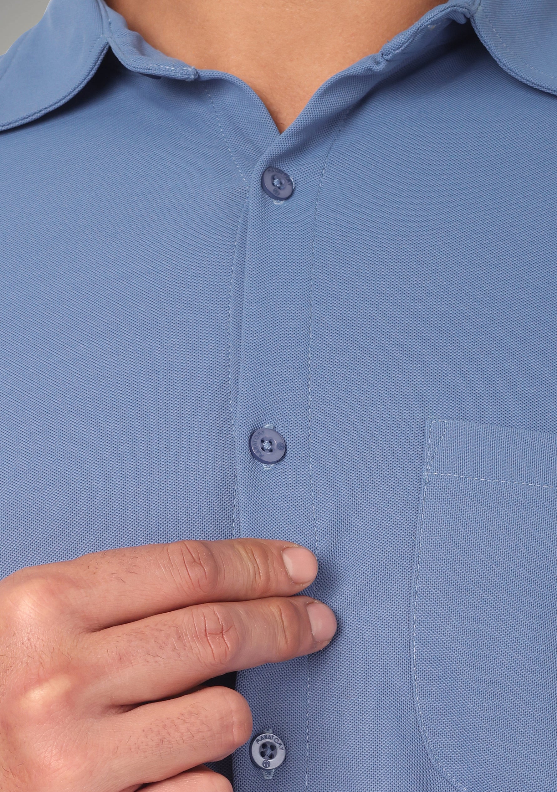 Steel Blue Full Sleeve Versatile Shirt