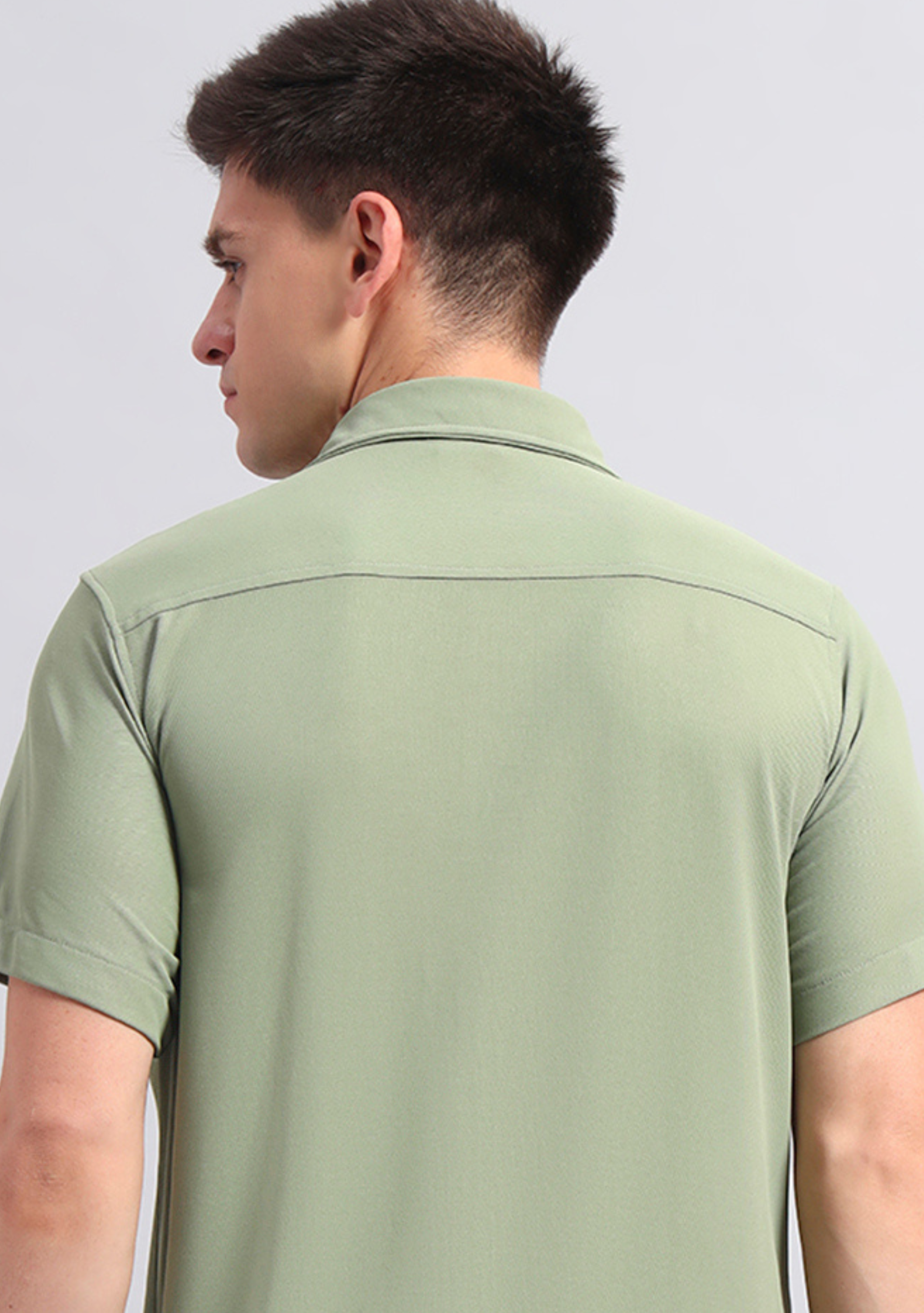 Laurel Green Half Sleeve Versatile Shirt