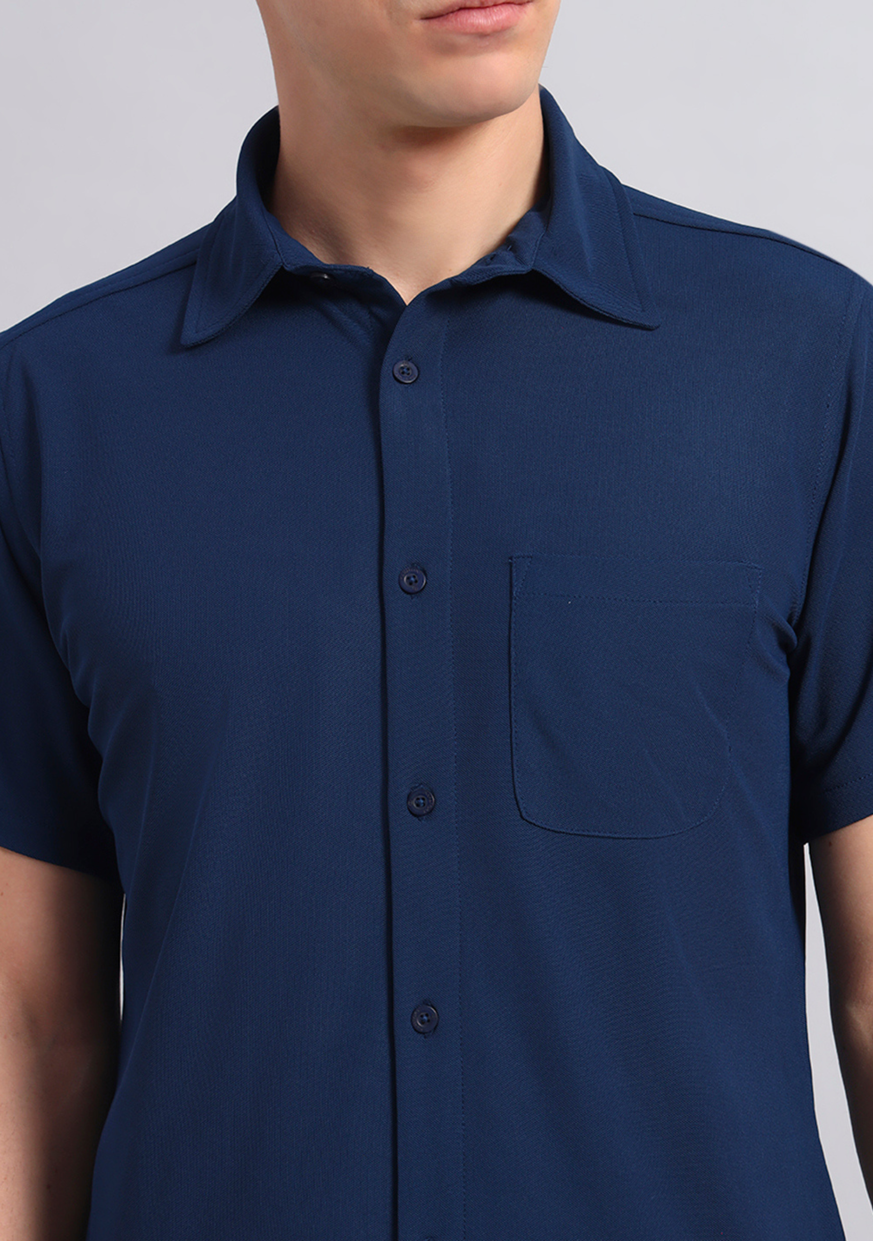 True Navy Half Sleeve Versatile Shirt