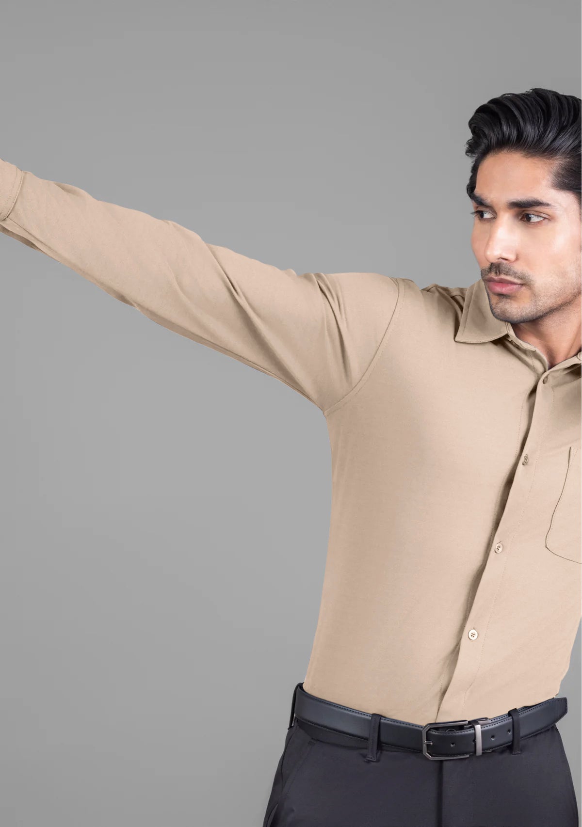 Beige Full Sleeve Versatile Shirt