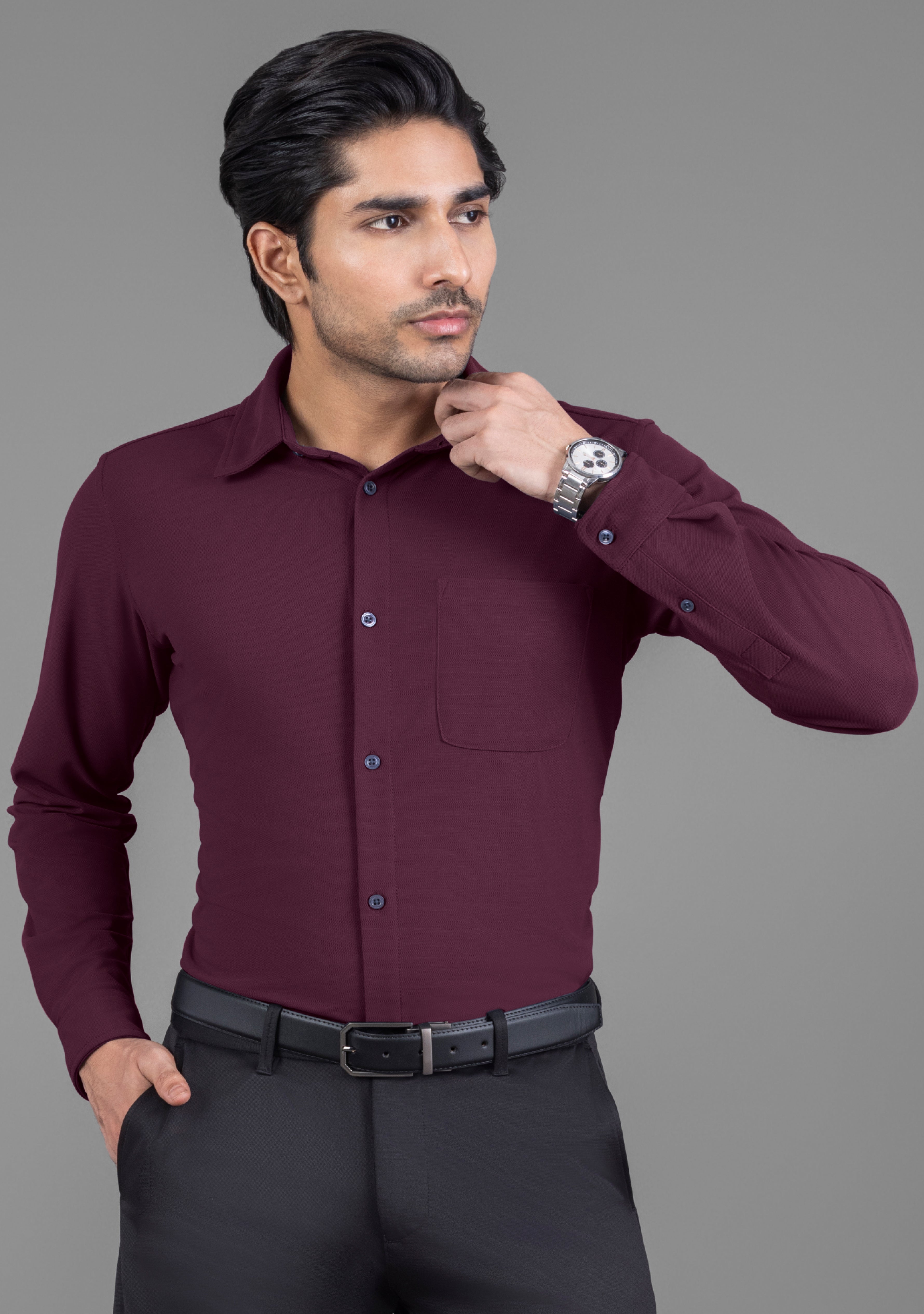 Berry Wine Full Sleeve Versatile Shirt
