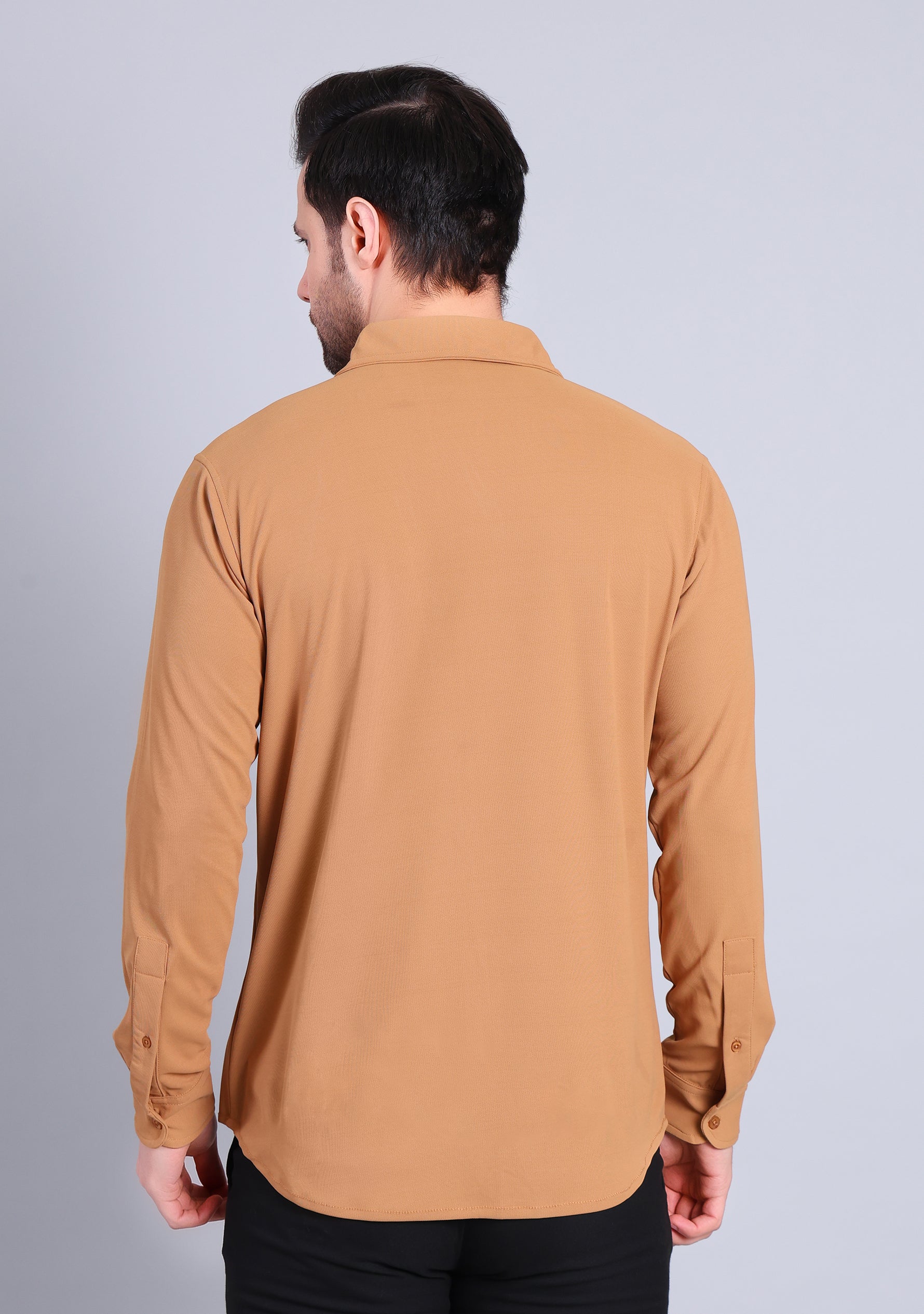 Camel Brown Full Sleeve Versatile Shirt