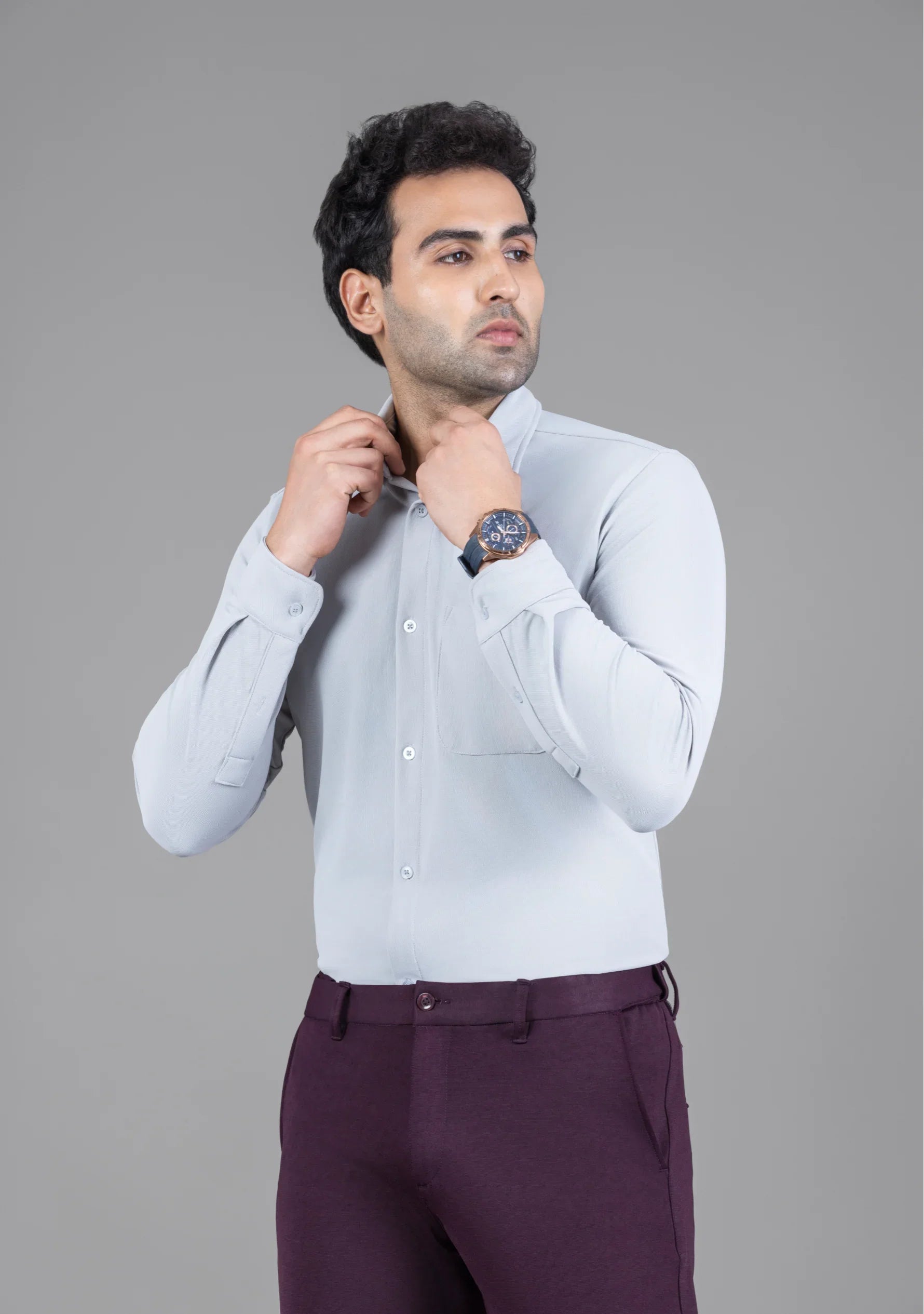 Clear Grey Full Sleeve Versatile Shirt - The Manatomy