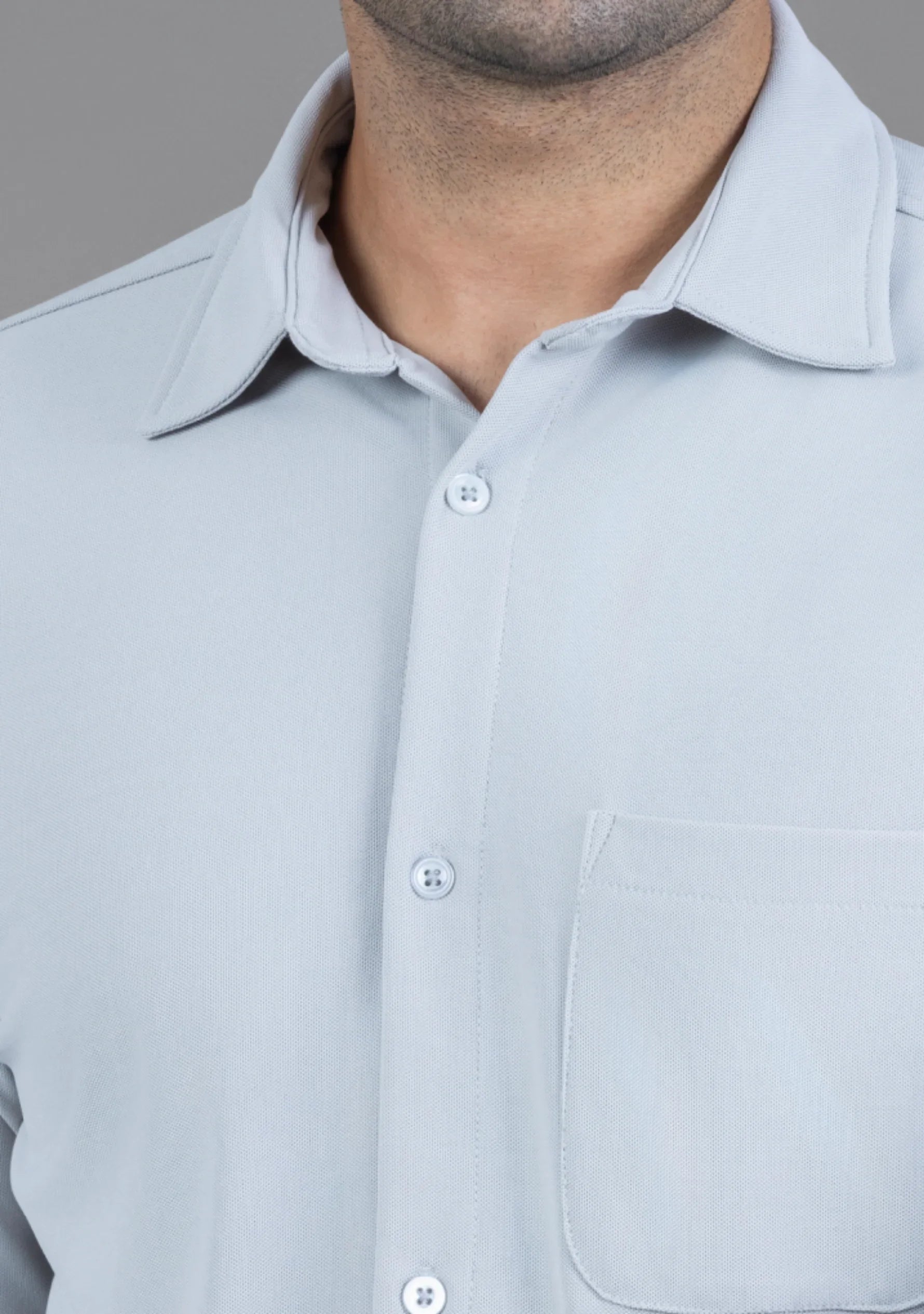 Clear Grey Full Sleeve Versatile Shirt - The Manatomy