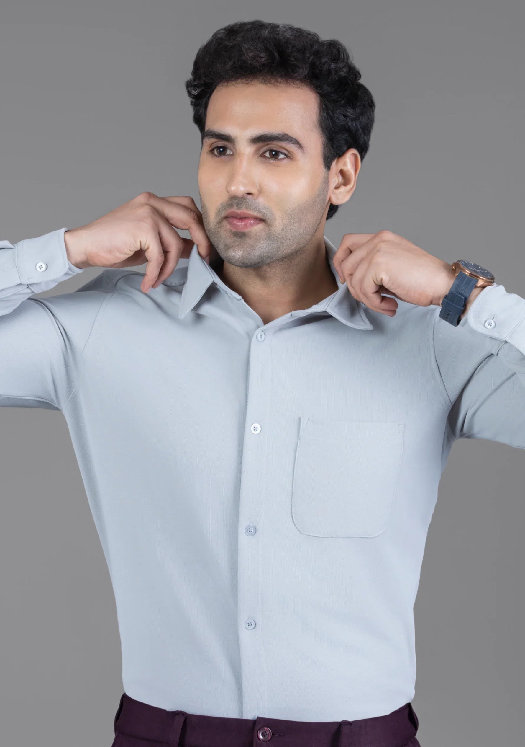 Clear Grey Full Sleeve Versatile Shirt - The Manatomy