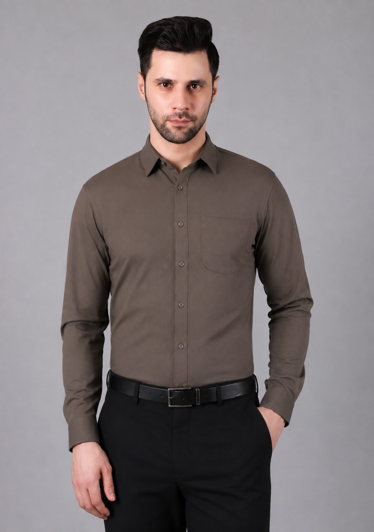 Coffee Brown Full Sleeve Versatile Shirt