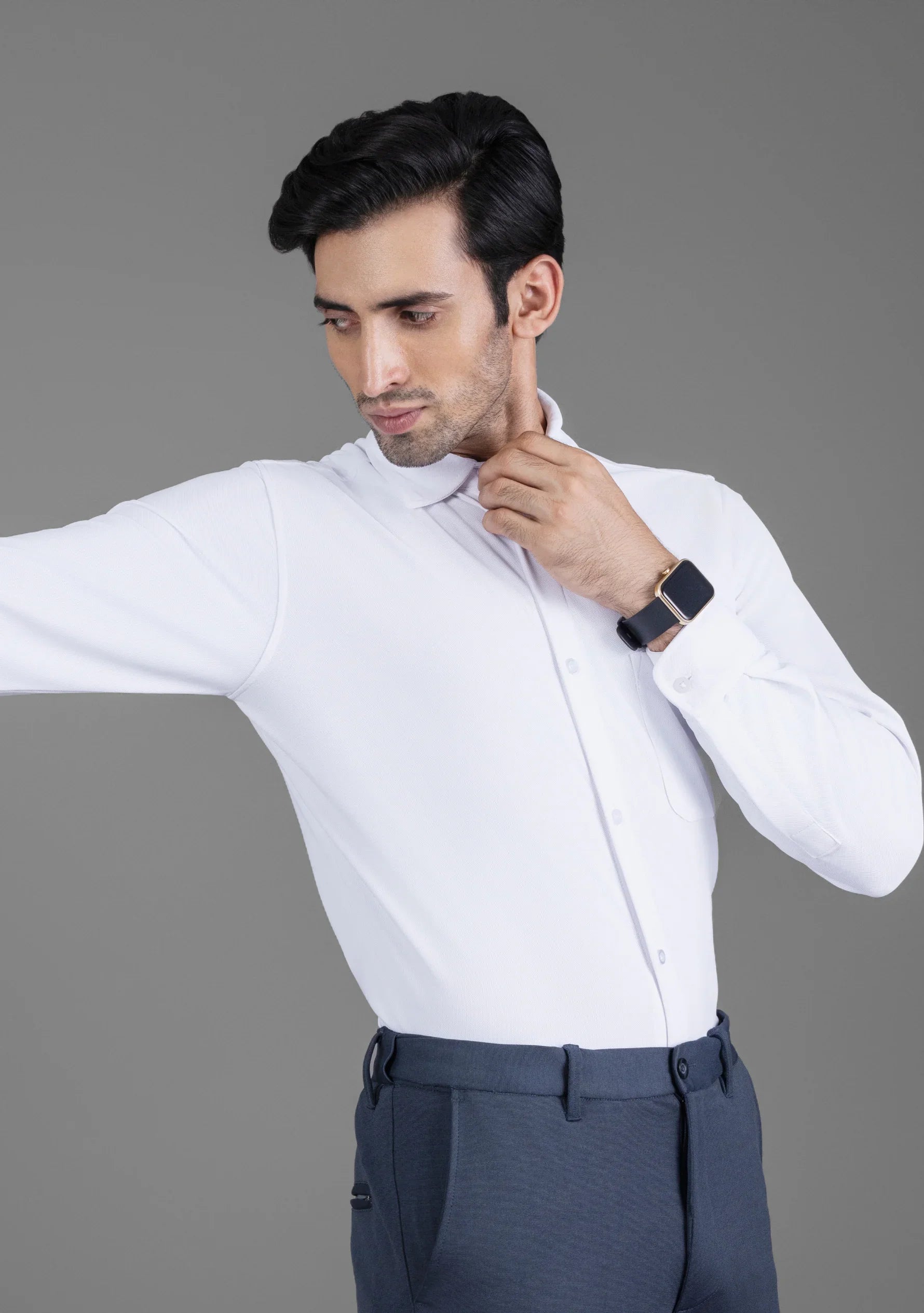 Crisp White Full Sleeve Versatile Shirt - The Manatomy