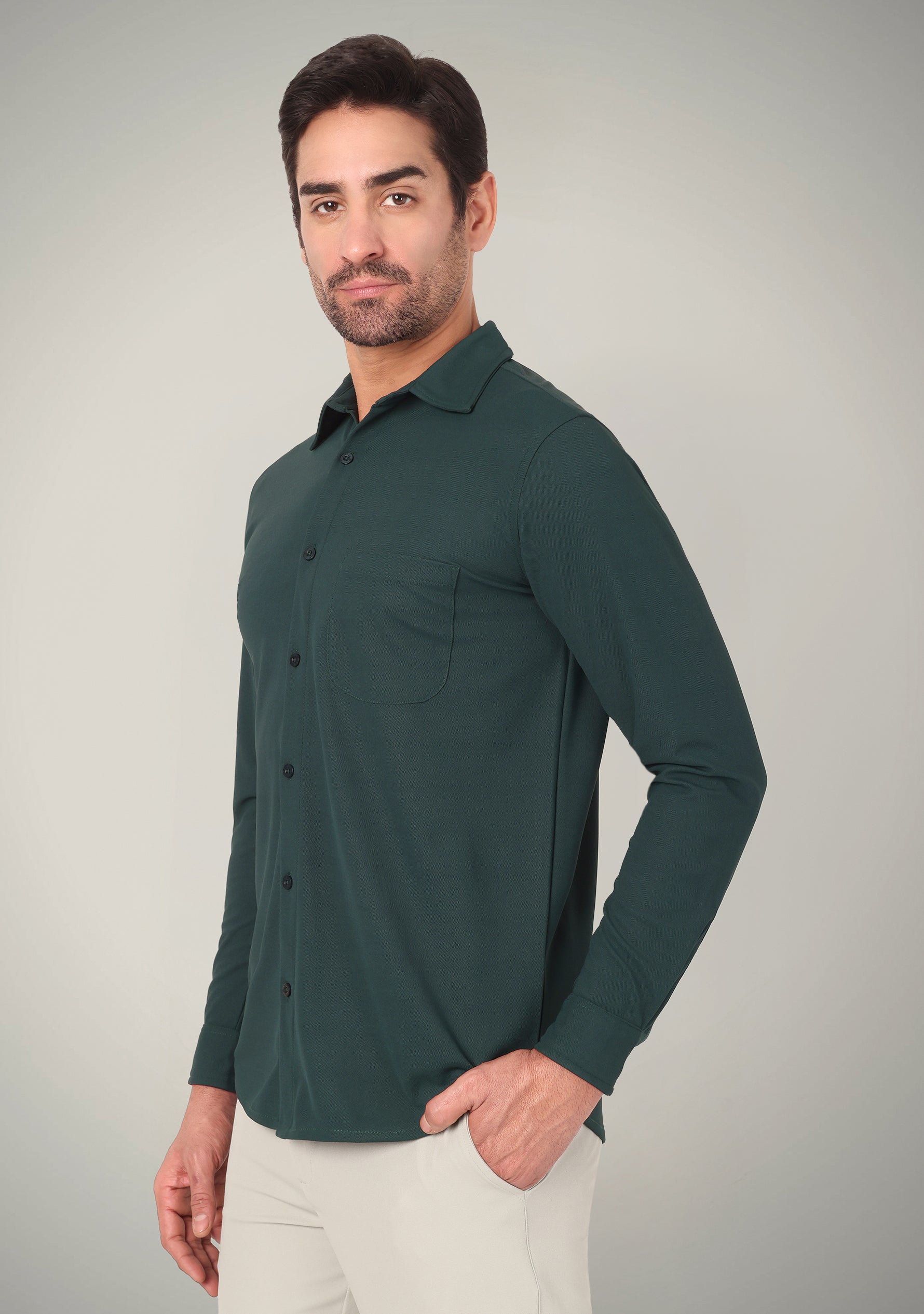 Deep Teal Full Sleeve Versatile Shirt