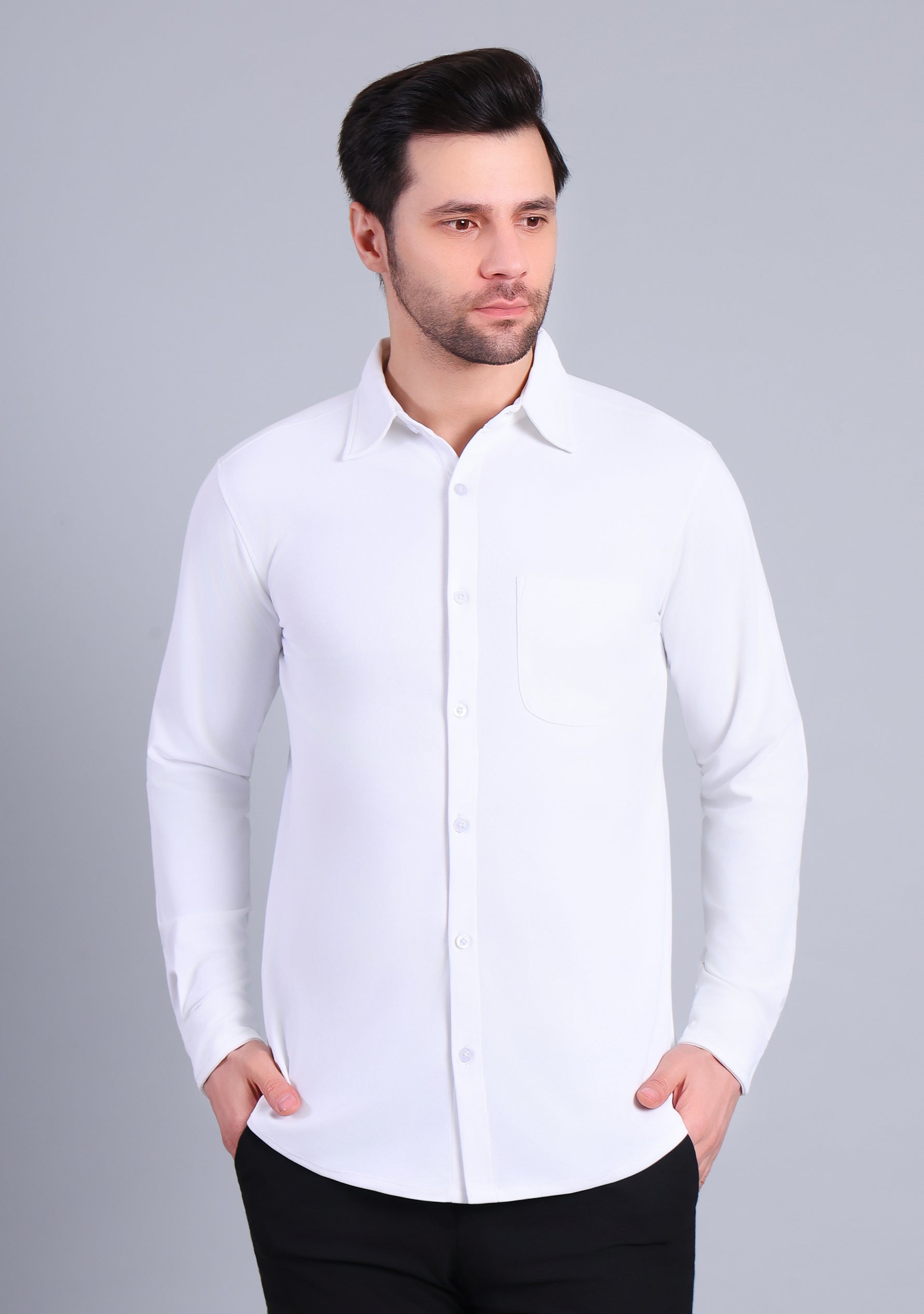 Crisp White Full Sleeve Versatile Shirt