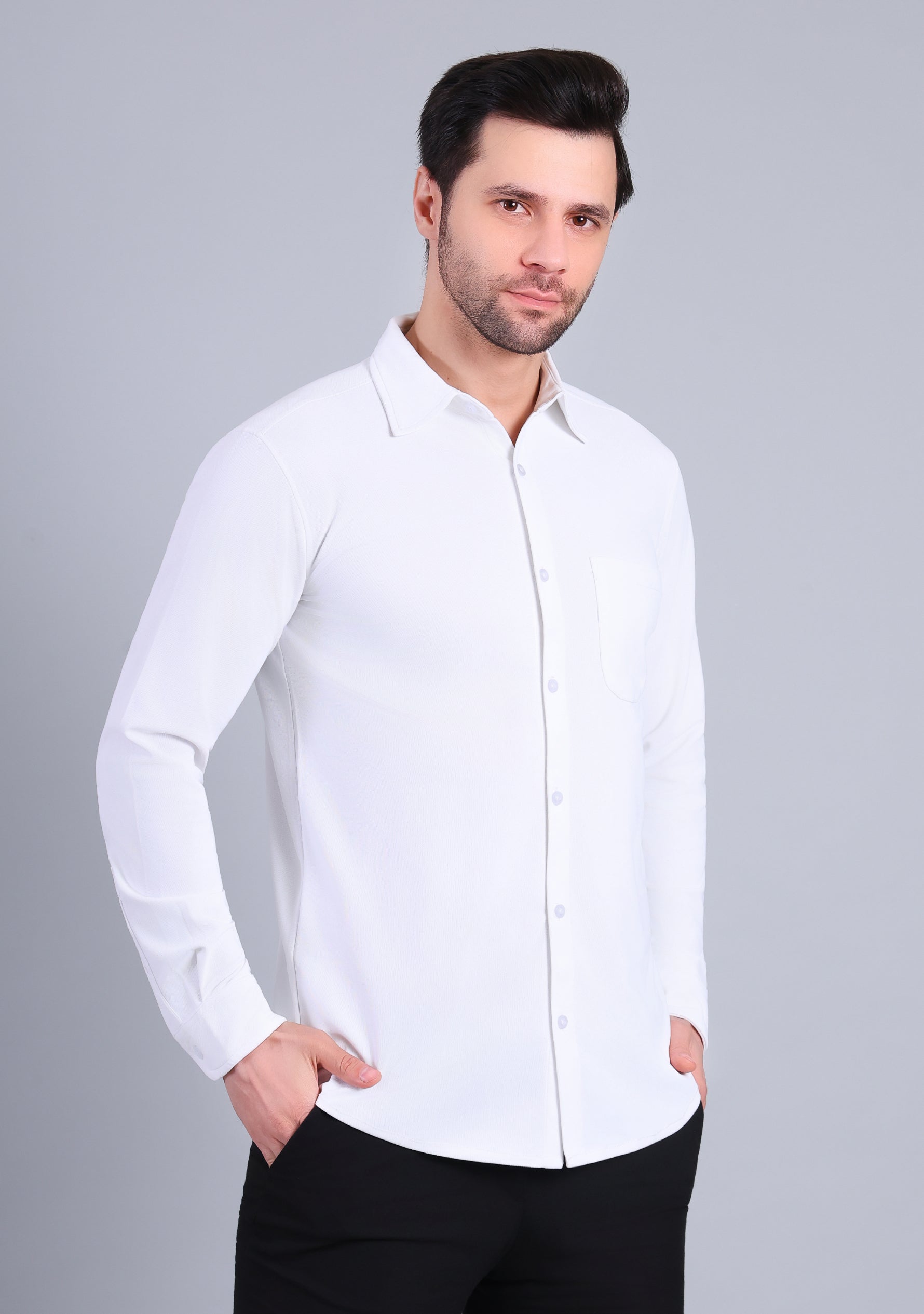 Crisp White Full Sleeve Versatile Shirt