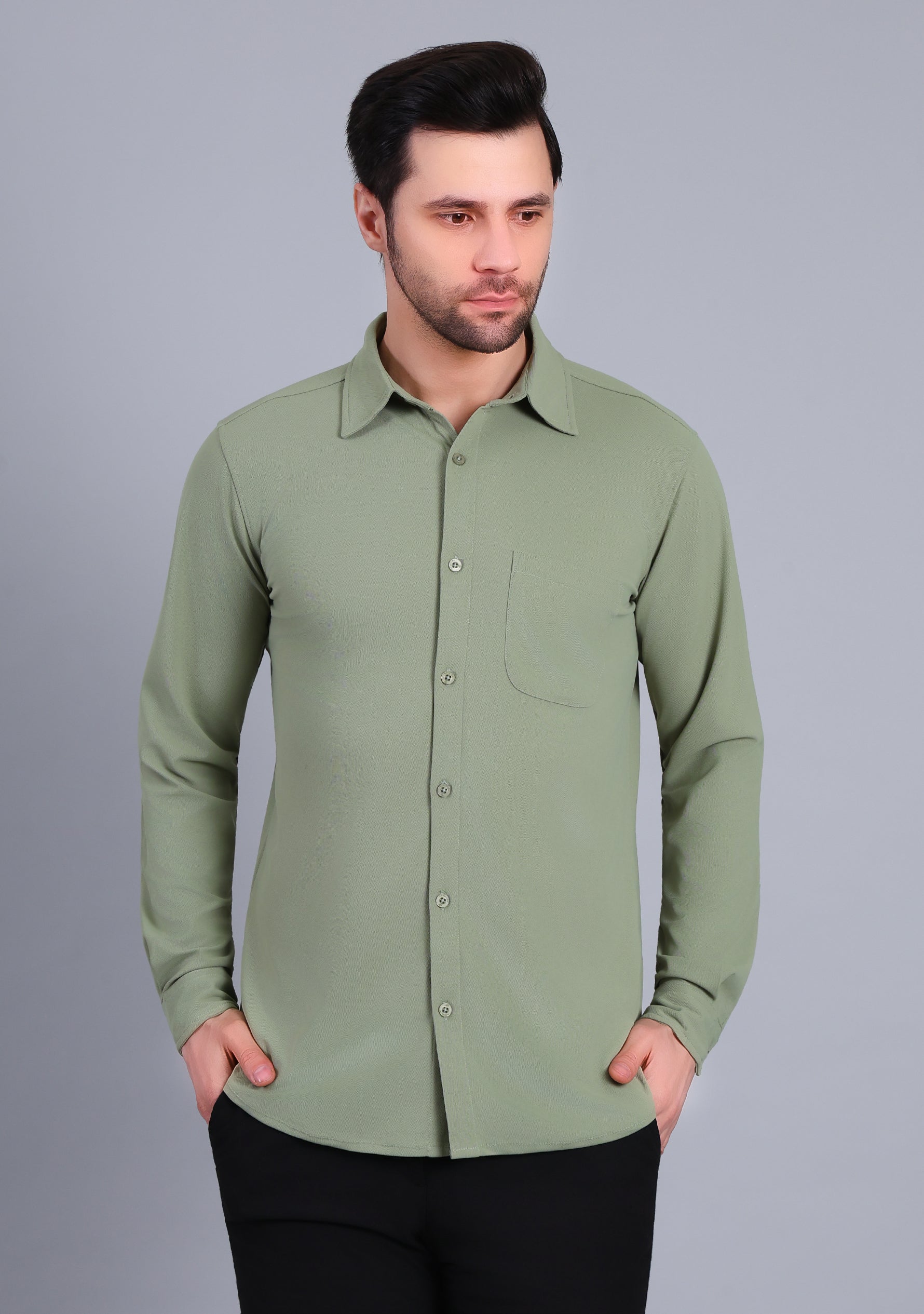Laurel Green Full Sleeve Versatile Shirt