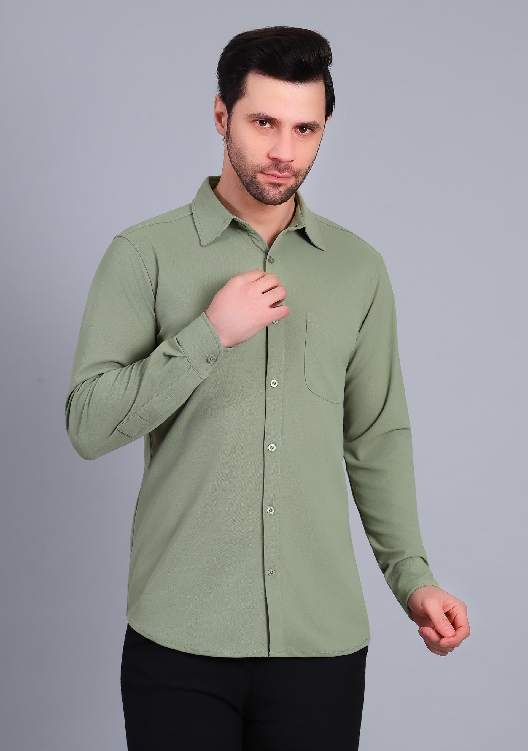 Laurel Green Full Sleeve Versatile Shirt