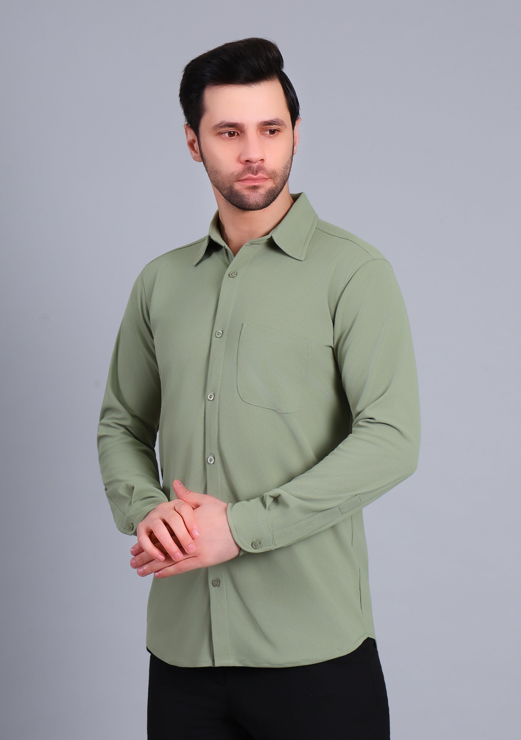 Laurel Green Full Sleeve Versatile Shirt