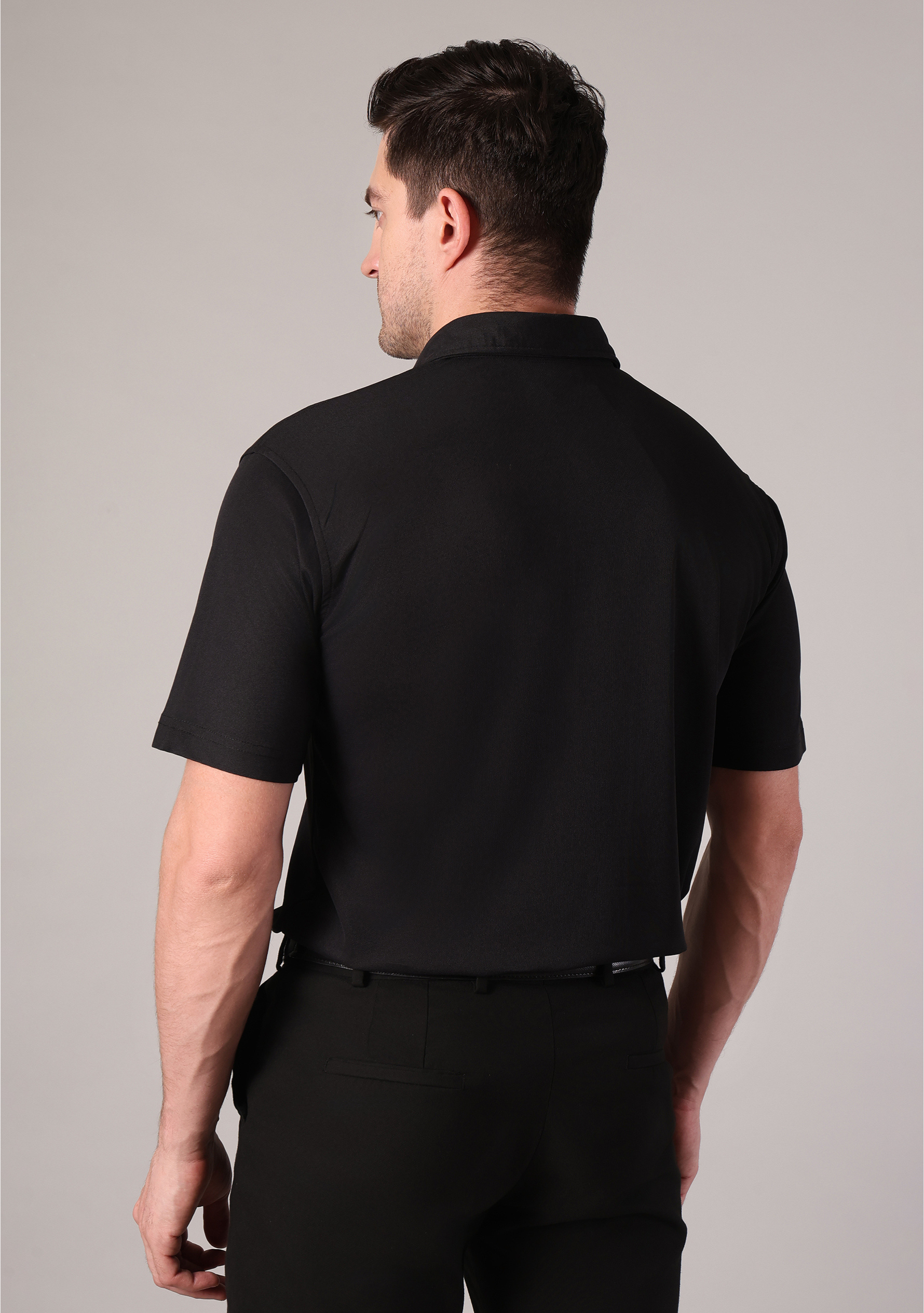 Jet Black Half Sleeve Versatile Shirt