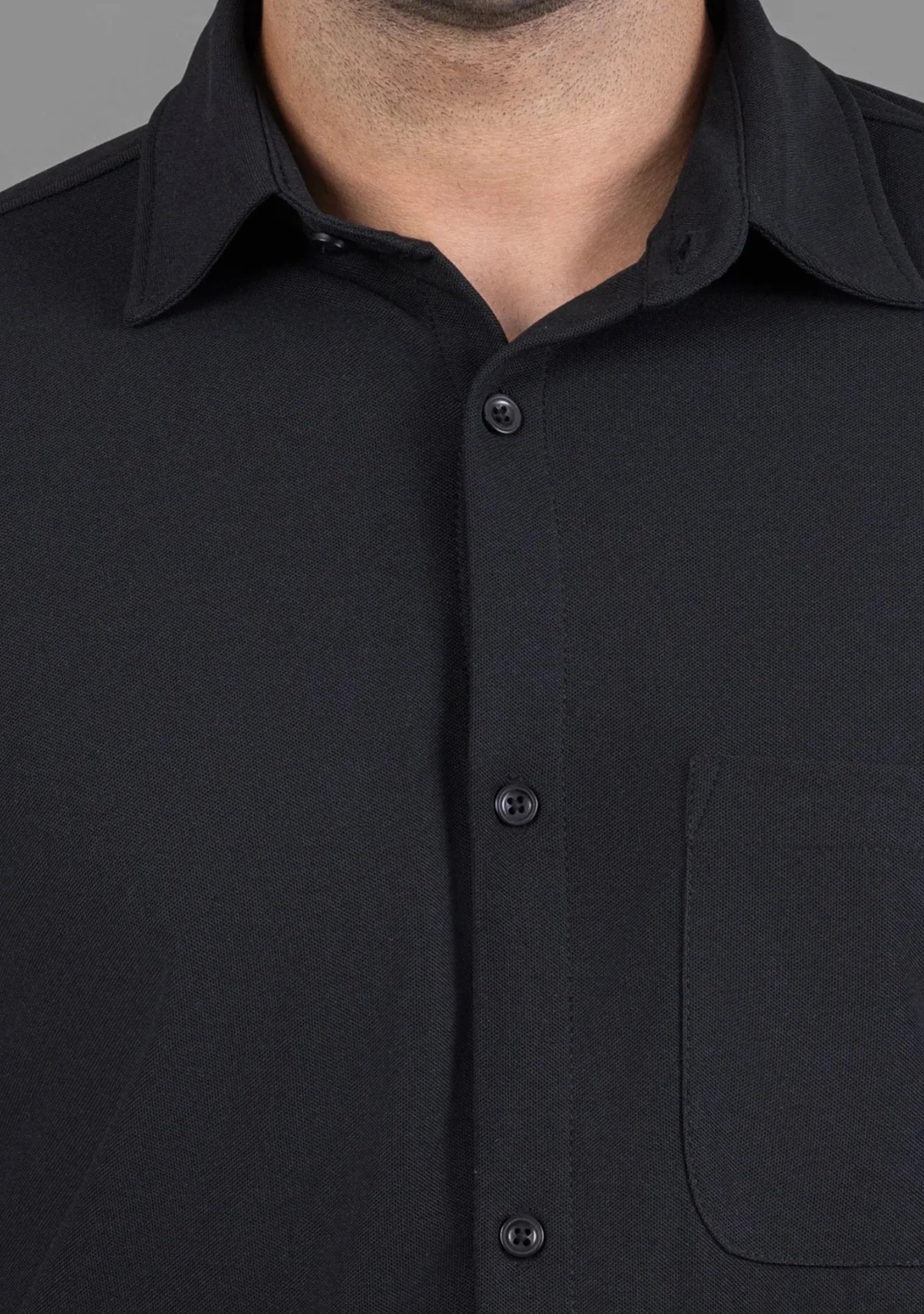 Jet Black Full Sleeve Versatile Shirt - The Manatomy