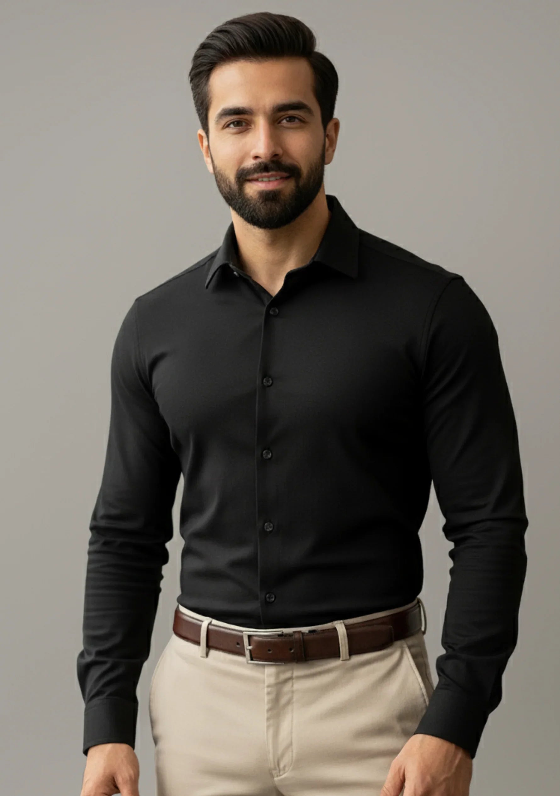 Jet Black Full Sleeve Versatile Shirt - The Manatomy