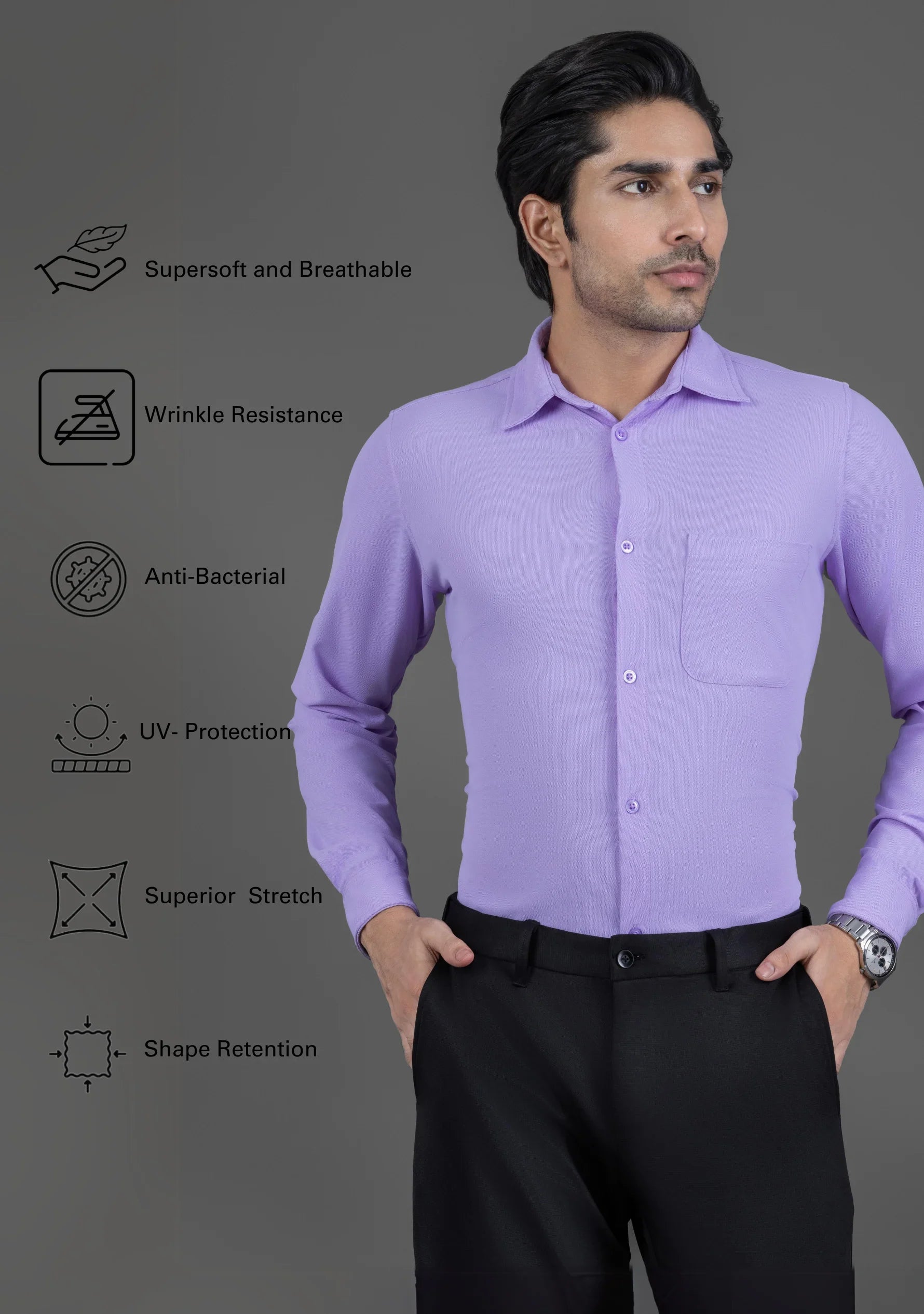 Lazy Lavender Full Sleeve Versatile Shirt - The Manatomy
