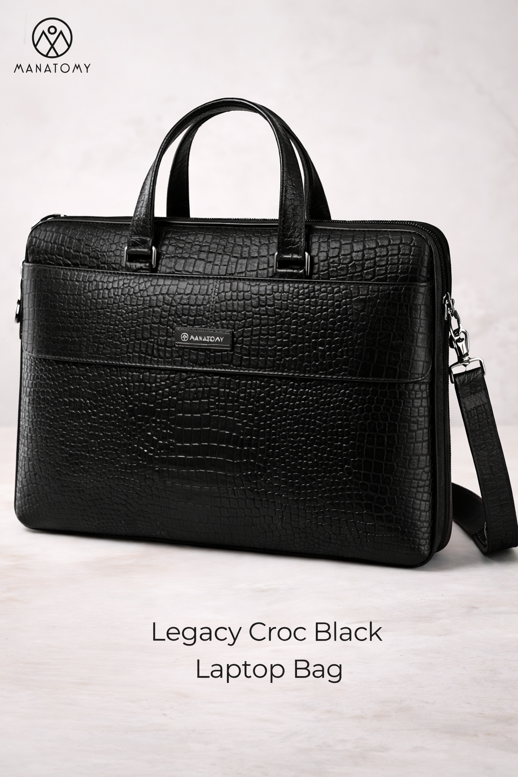 Legacy Croc Black Laptop Bag