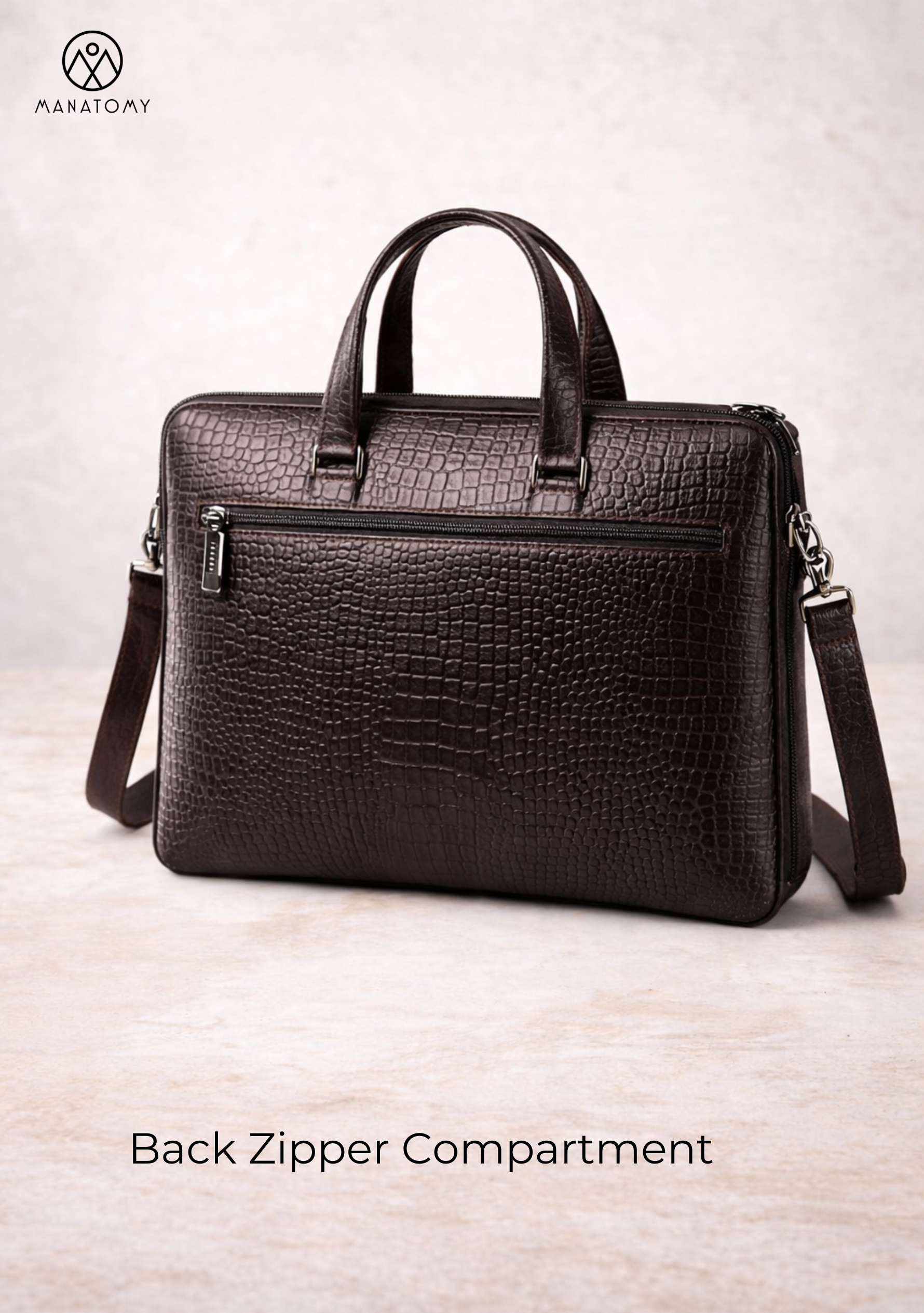 Legacy Croc Brown Laptop Bag