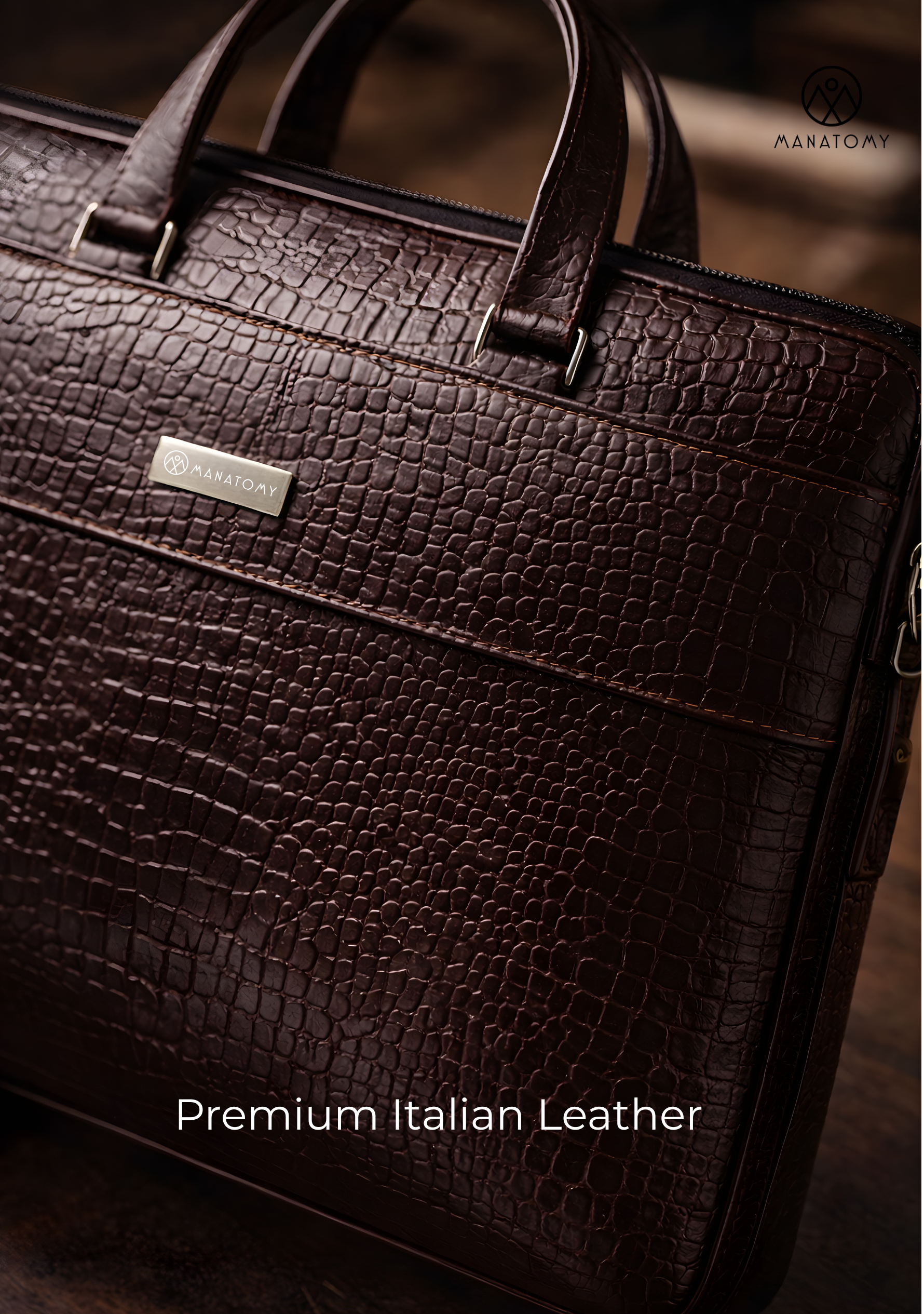 Legacy Croc Brown Laptop Bag