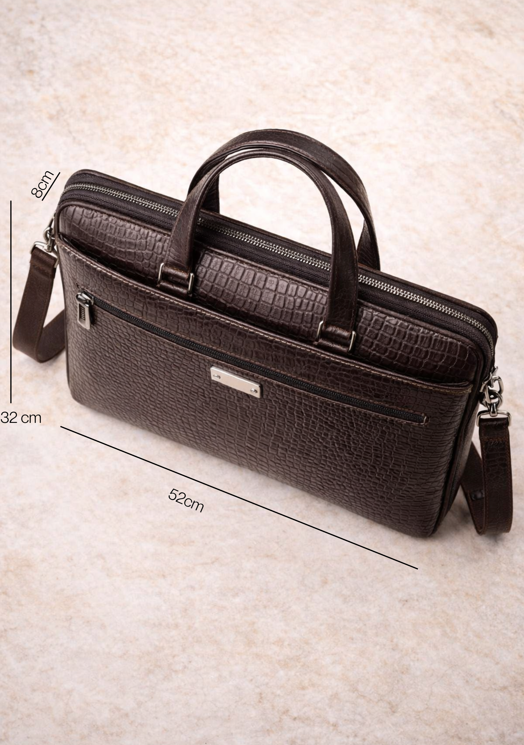 Legacy Croc Brown Laptop Bag