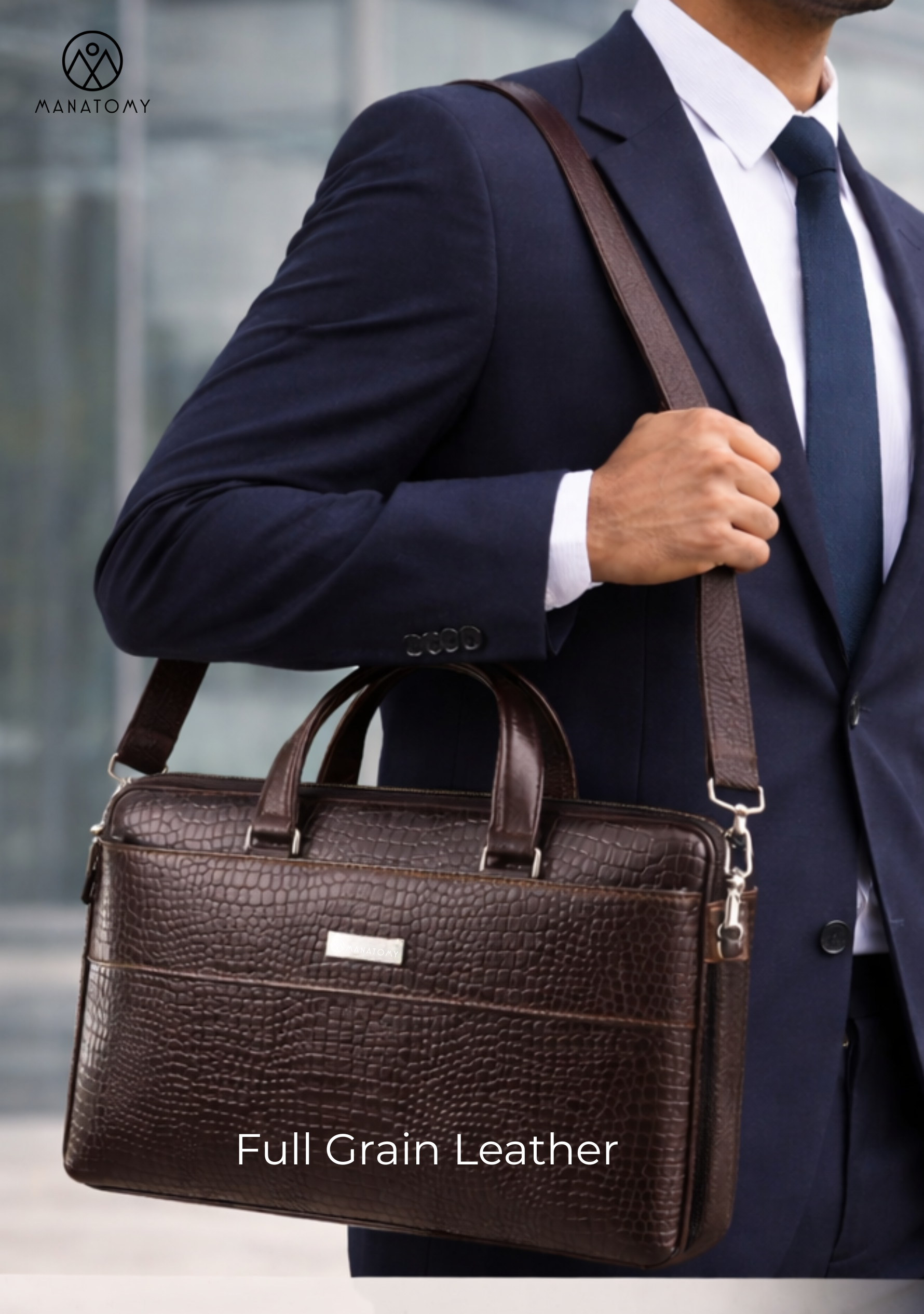 Legacy Croc Brown Laptop Bag