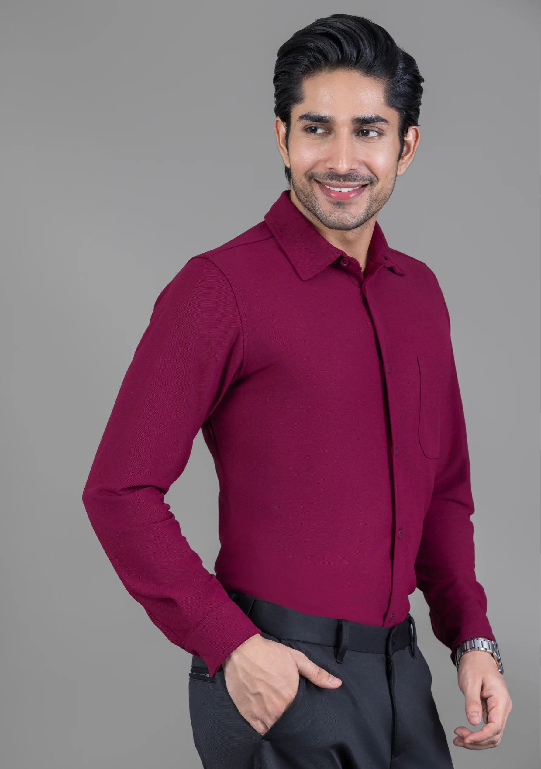 Magic Maroon Full Sleeve Versatile Shirt - The Manatomy