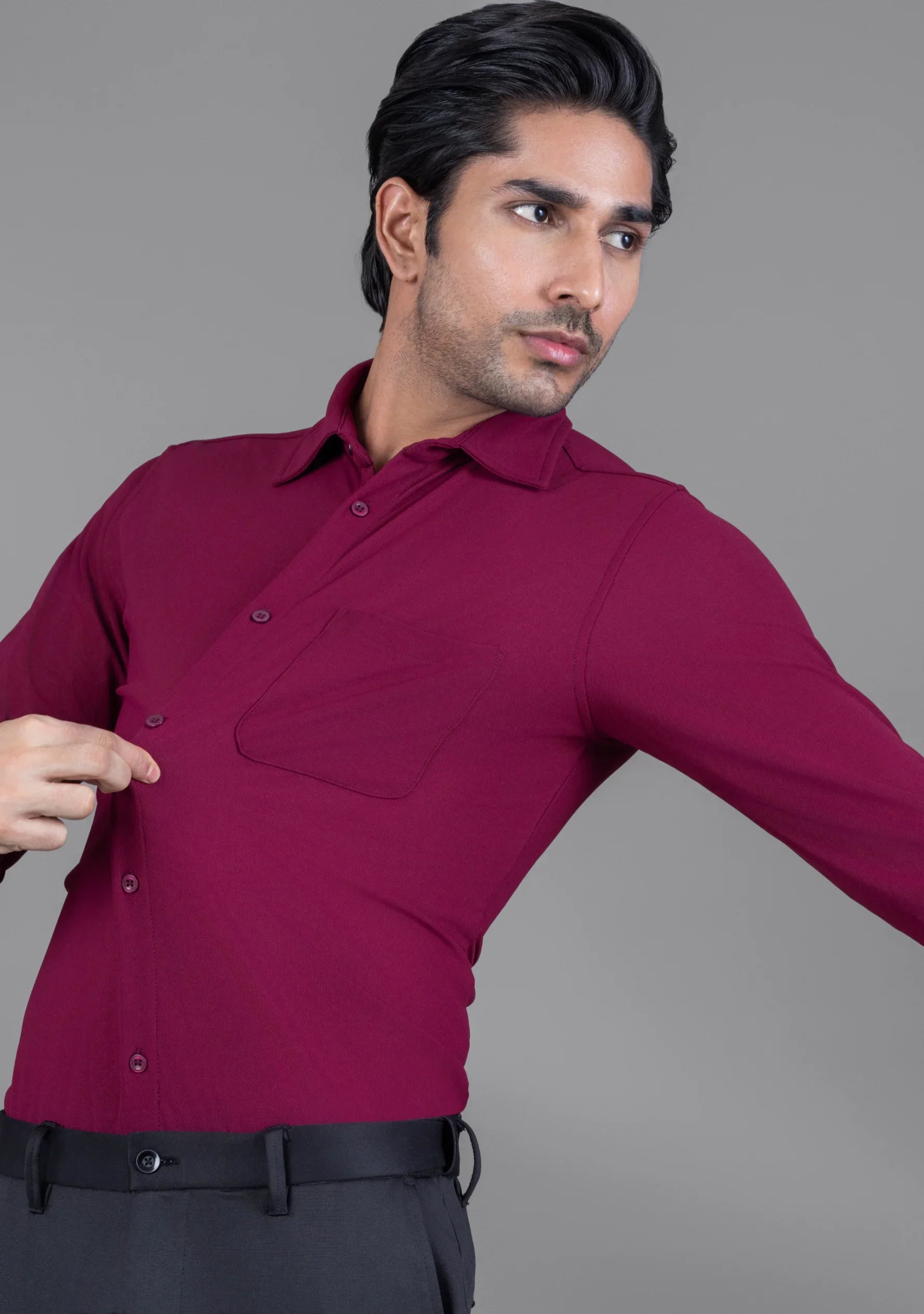 Magic Maroon Full Sleeve Versatile Shirt - The Manatomy