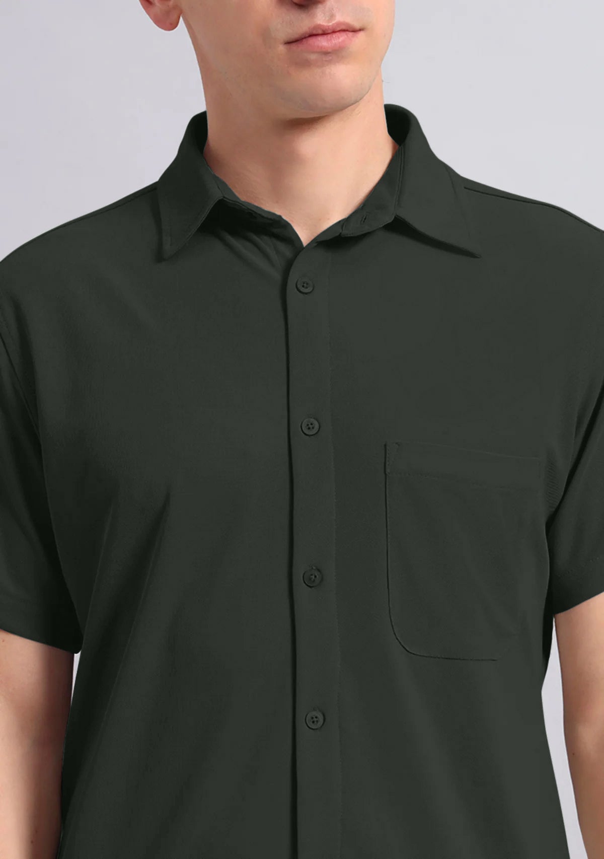 Ripe Olive Half Sleeve Versatile Shirt