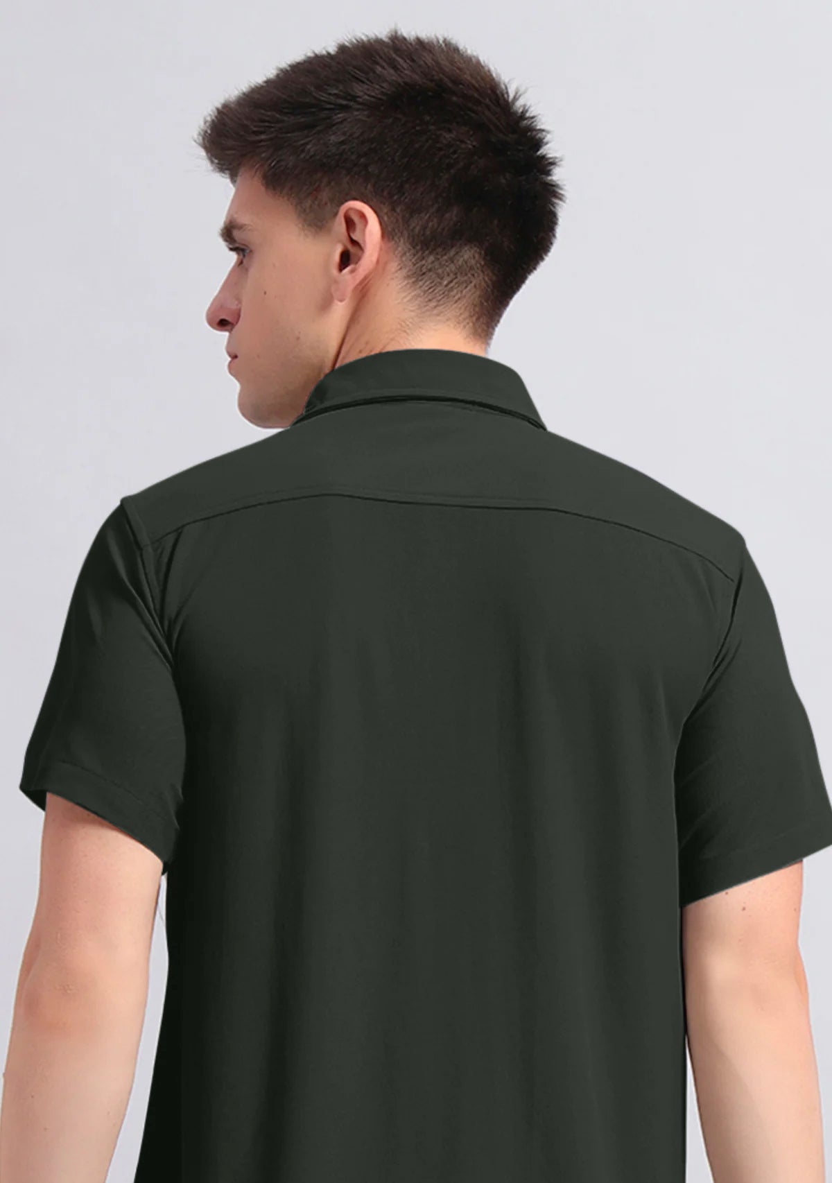 Ripe Olive Half Sleeve Versatile Shirt
