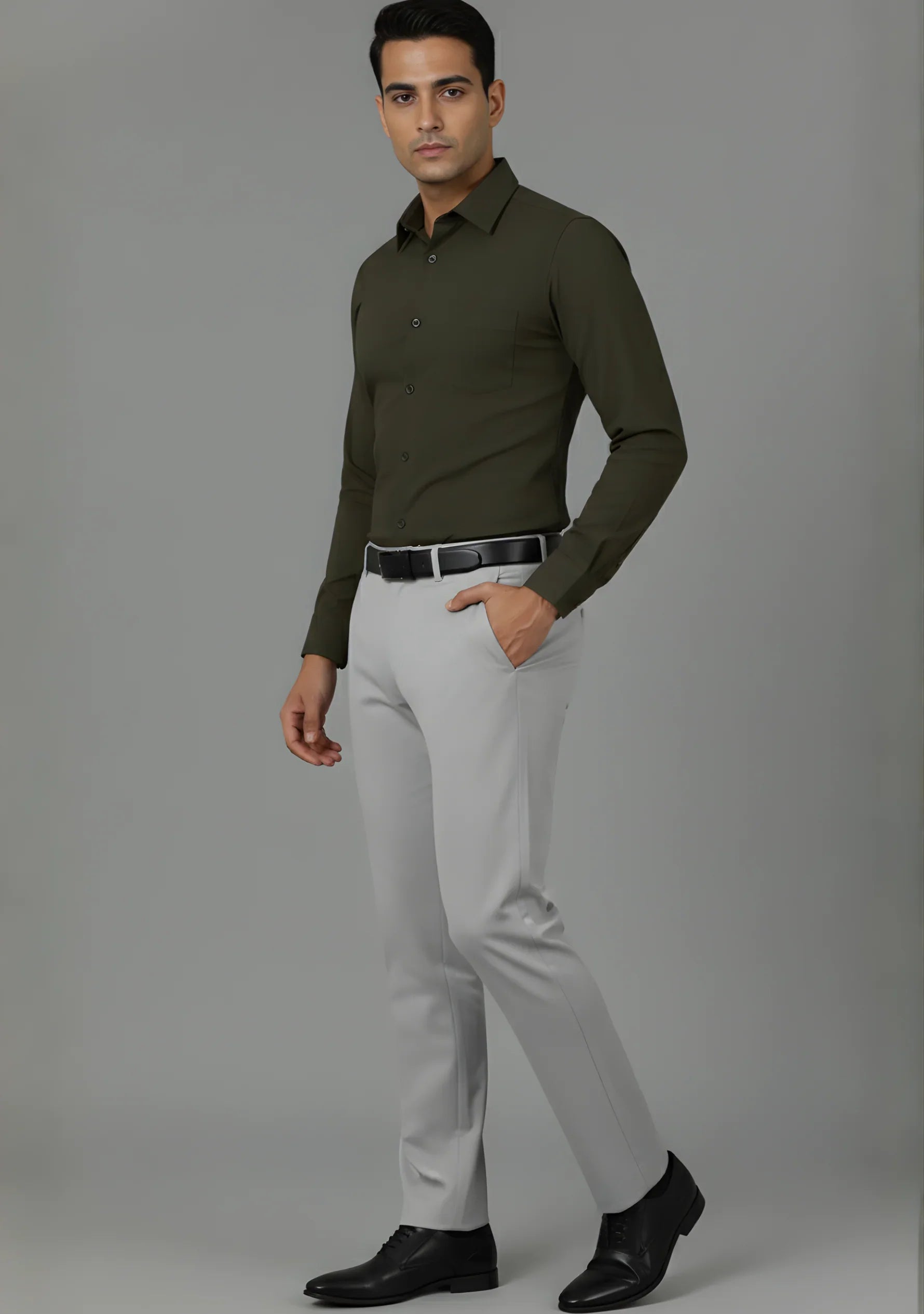 Ripe Olive Full Sleeve Versatile Shirt - The Manatomy