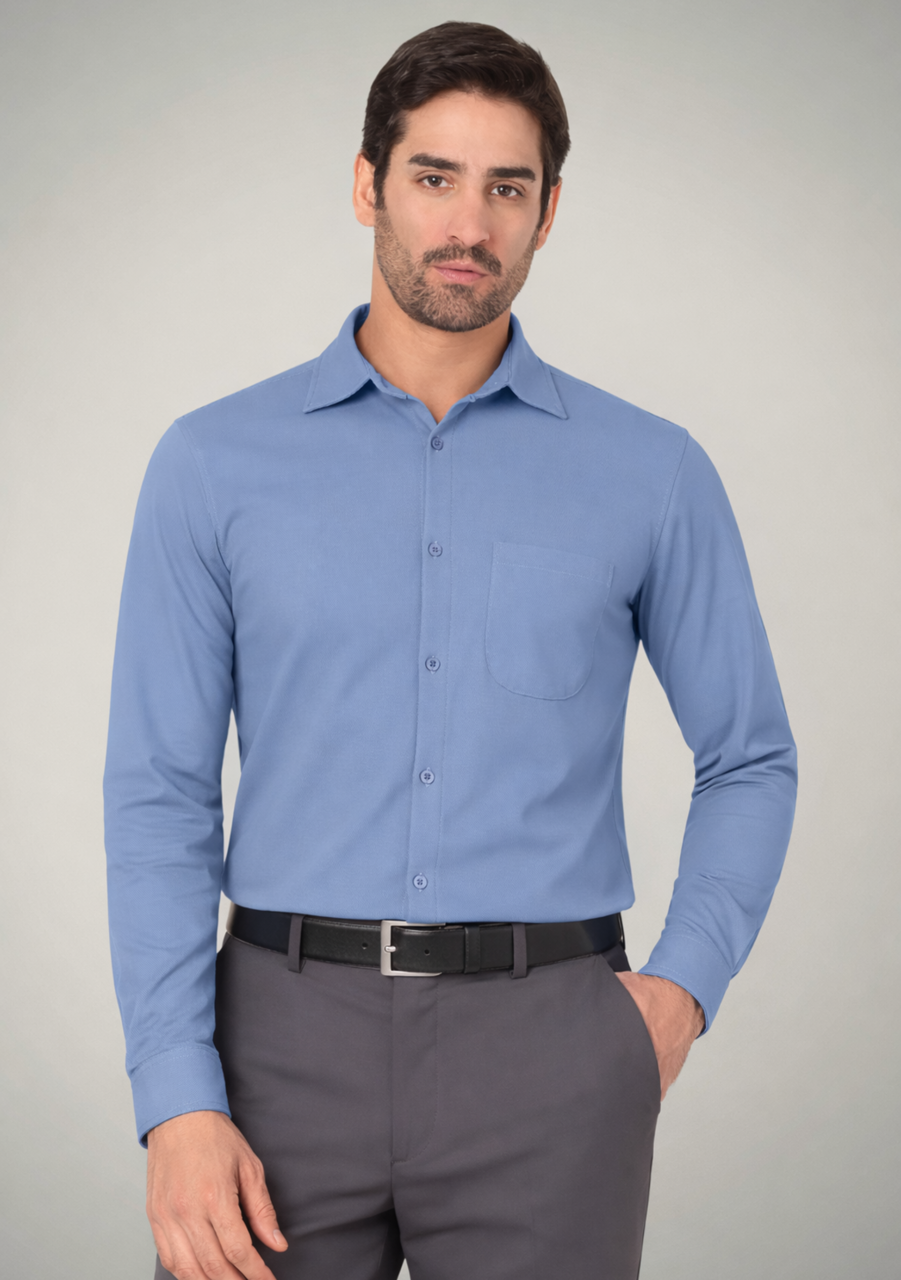 Steel Blue Full Sleeve Versatile Shirt