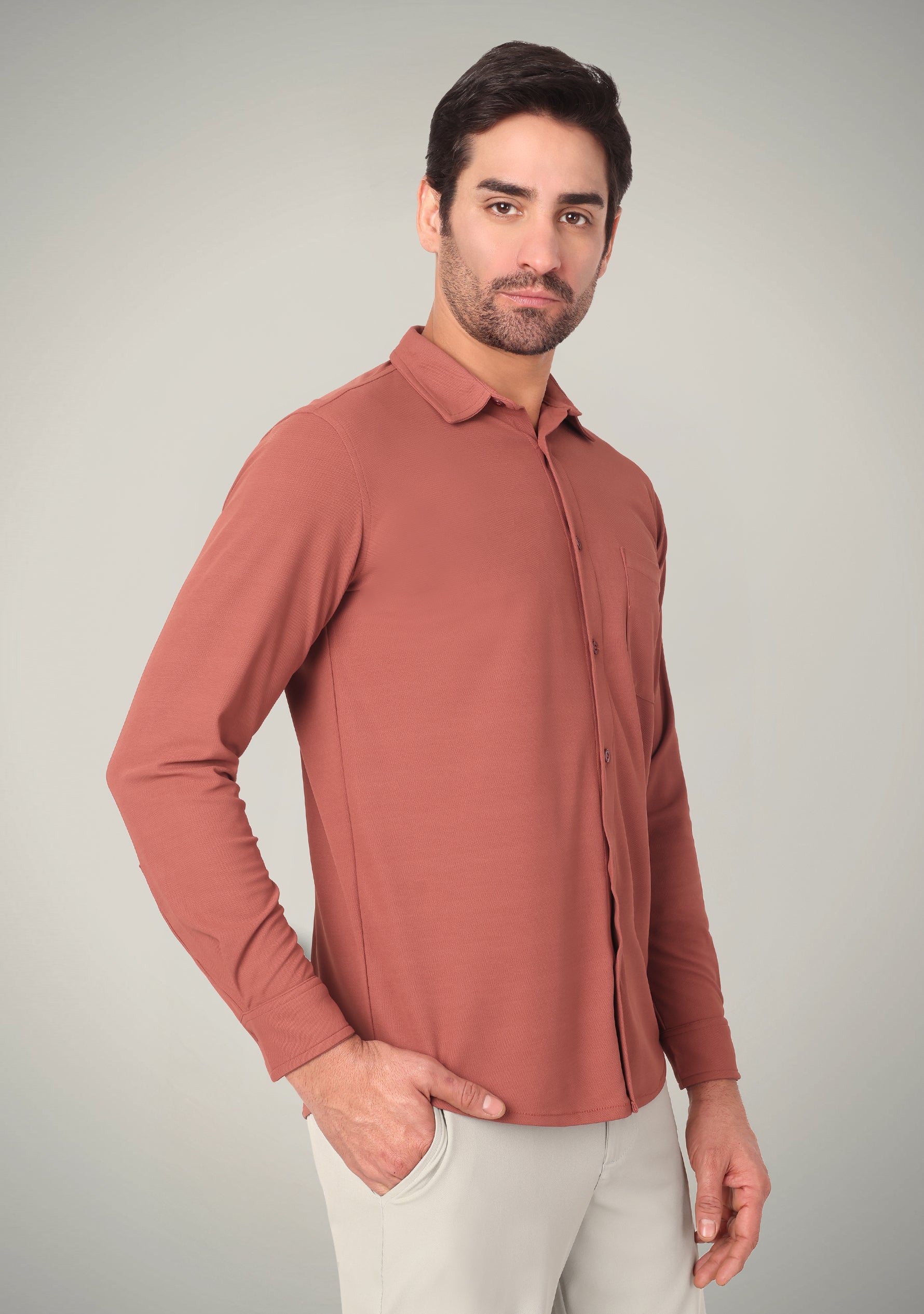 Terracotta Rust Full Sleeve Versatile Shirt