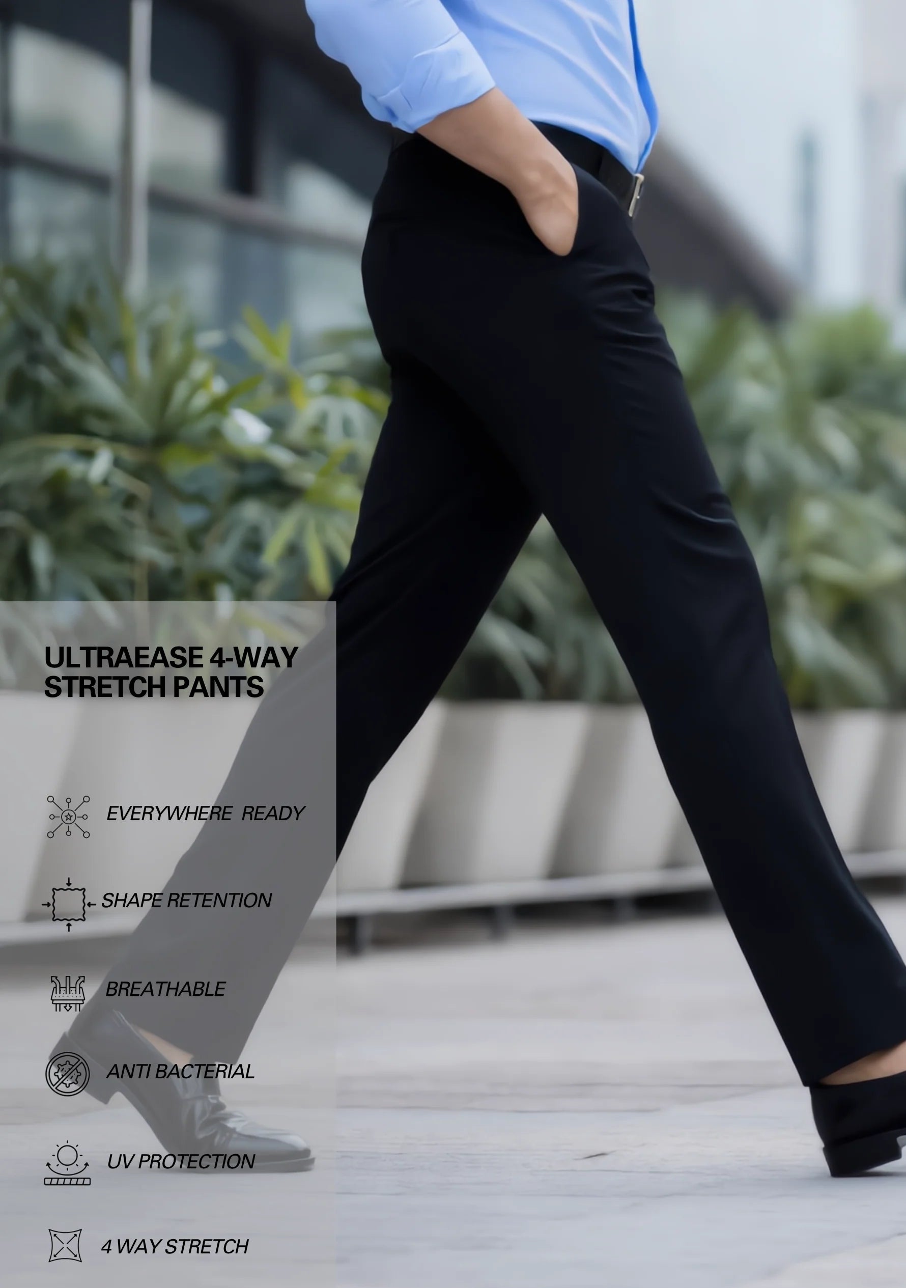 The Signature Combo – Sky Blue Shirt + Black Pant