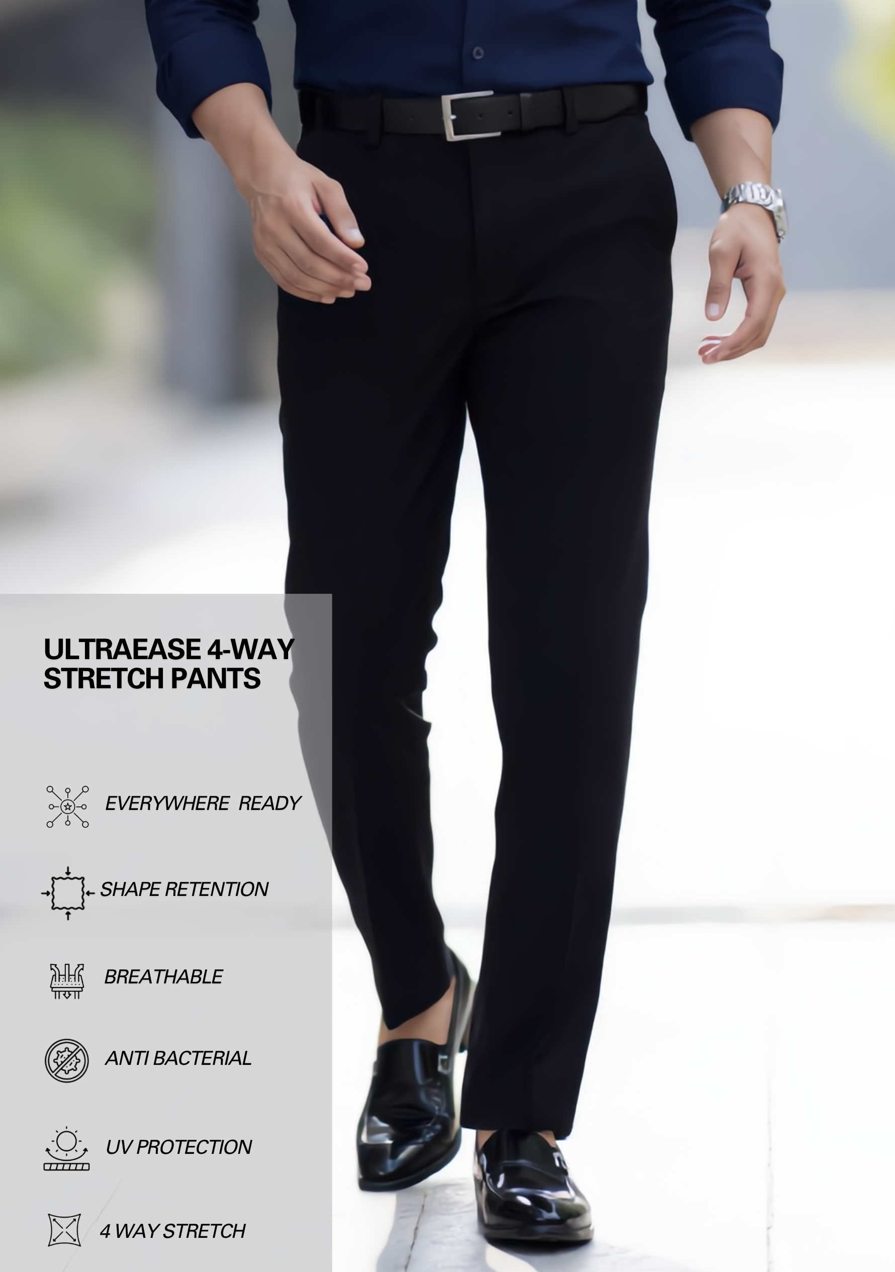 The Signature Combo – Blue Shirt + Black Pant