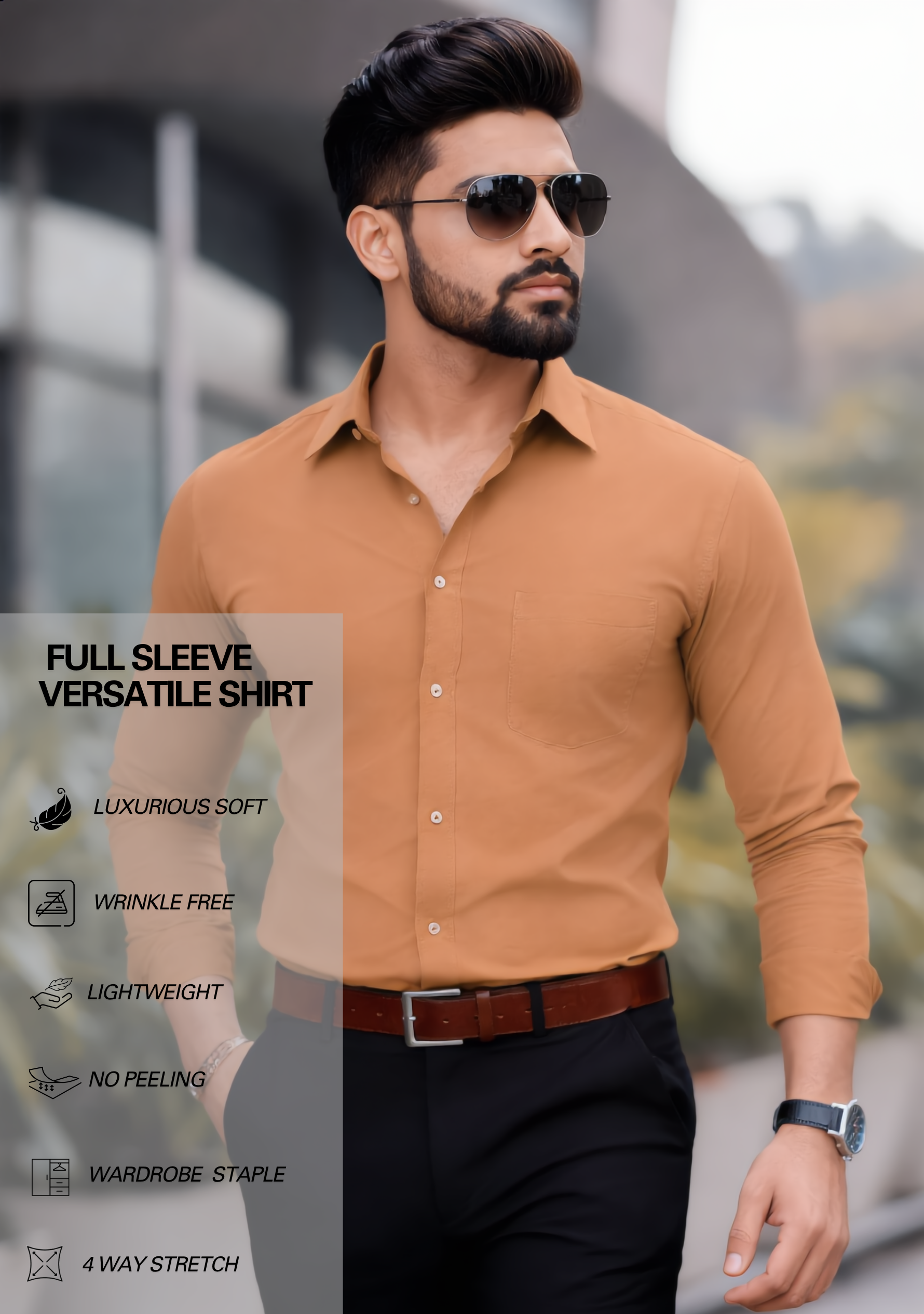 The Signature Combo – Brown Shirt + Black Pant