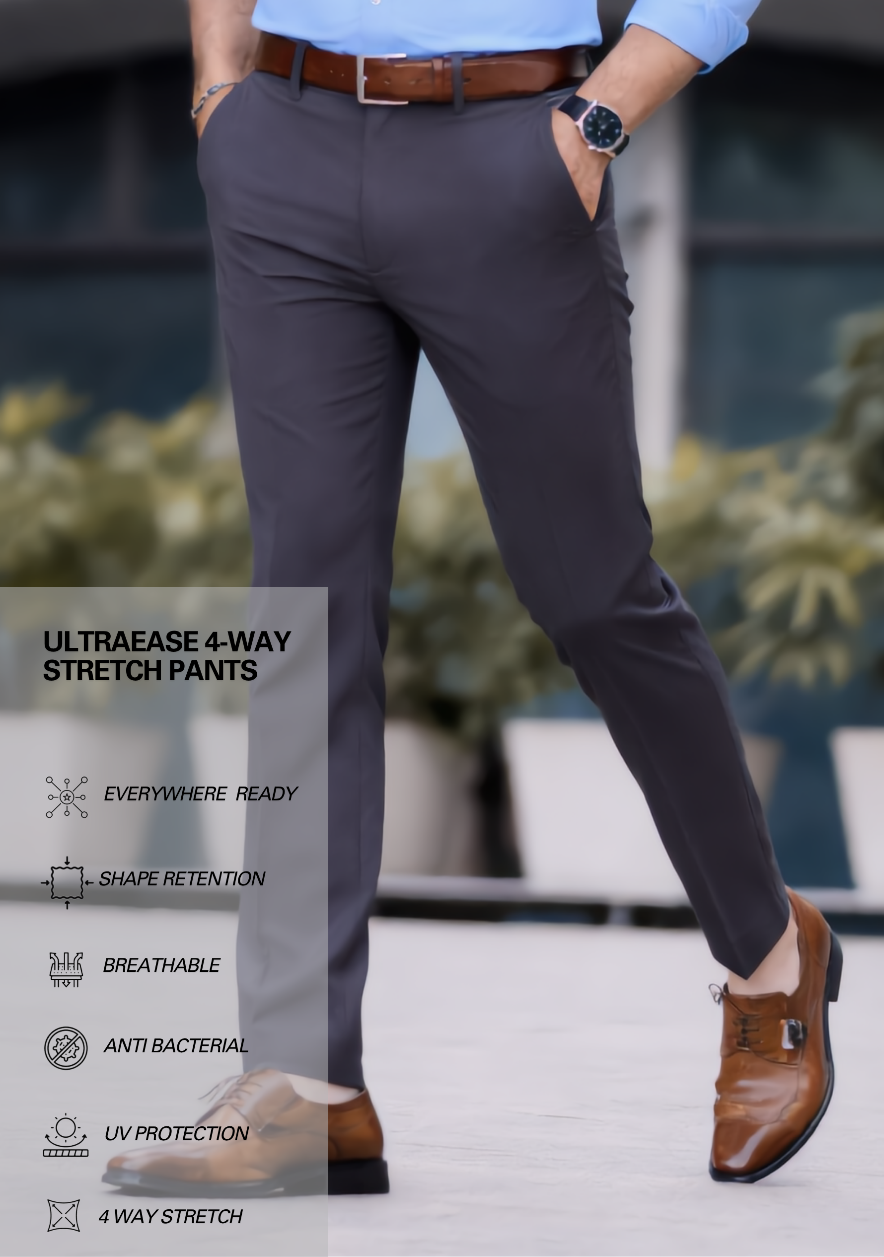 The Signature Combo – Sky Blue Shirt + Grey Pant