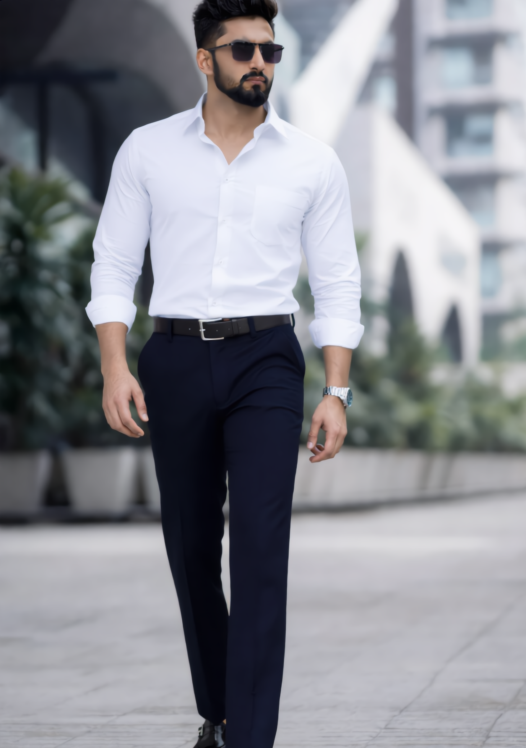 The Signature Combo – White Shirt + Blue Pant