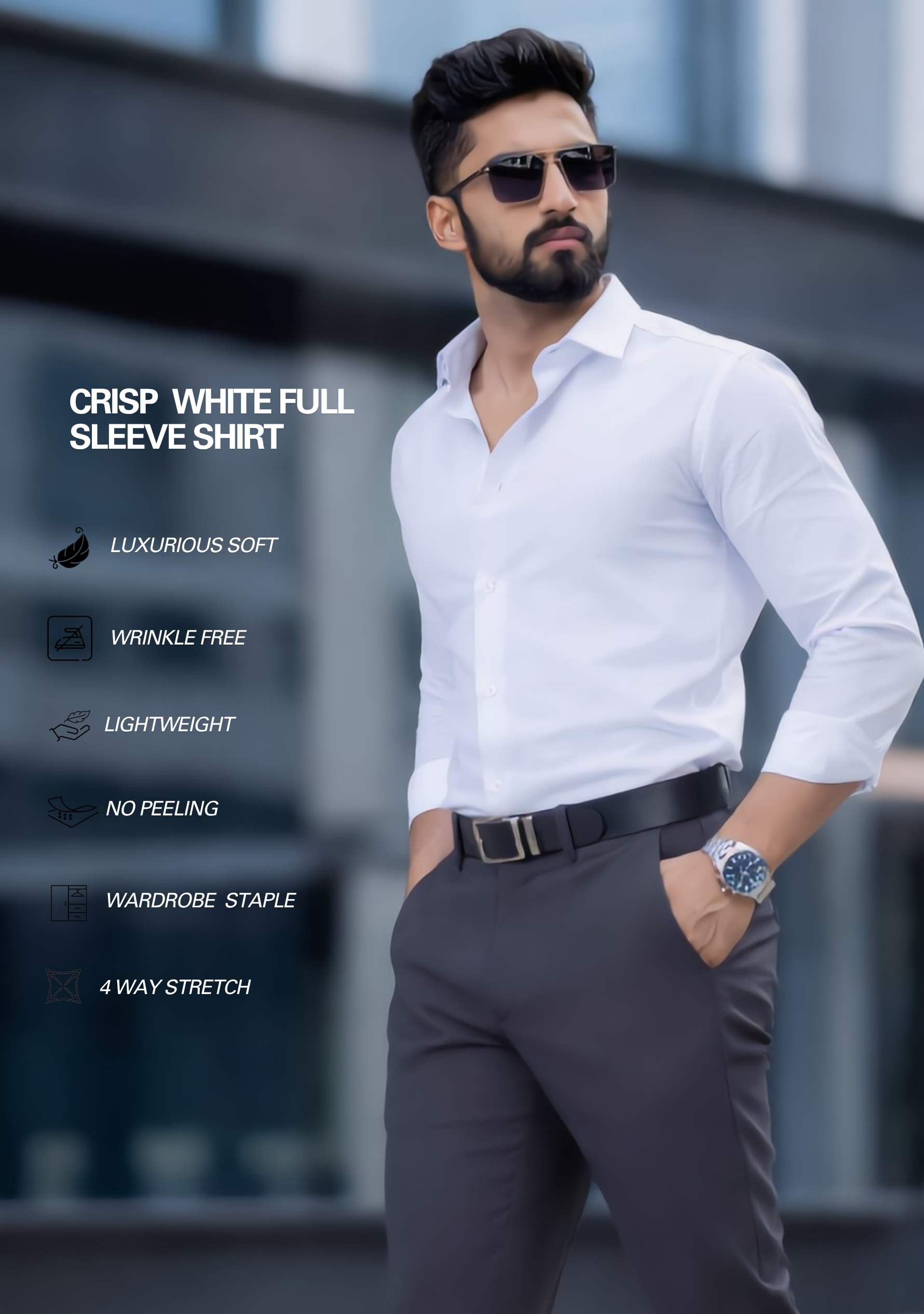 The Signature Combo – White Shirt + Grey Pant
