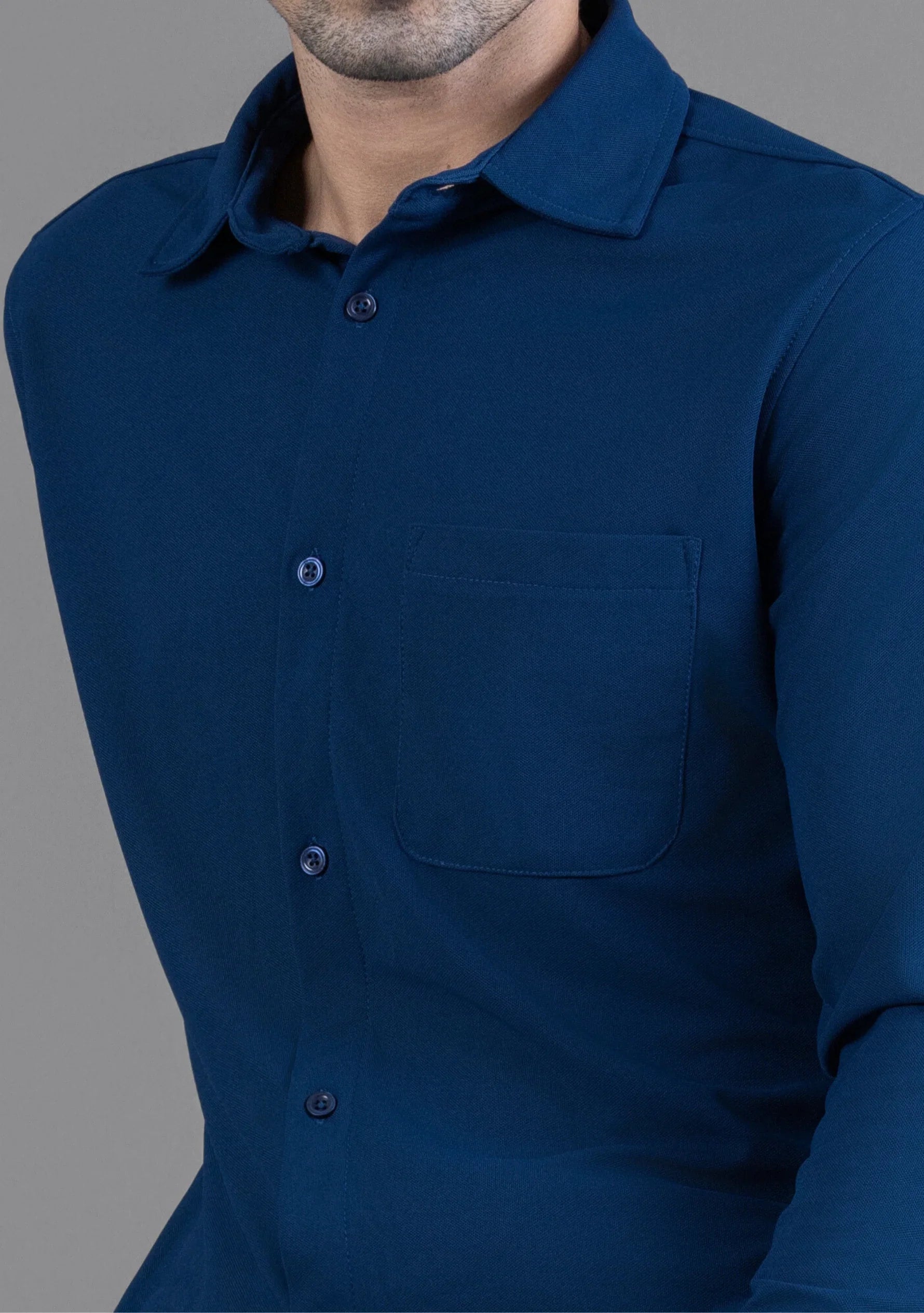 True Navy Full Sleeve Versatile Shirt - The Manatomy