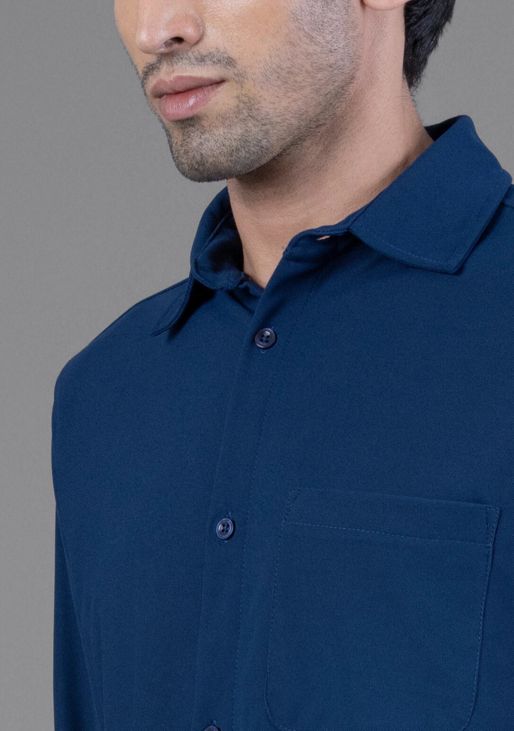 True Navy Full Sleeve Versatile Shirt - The Manatomy