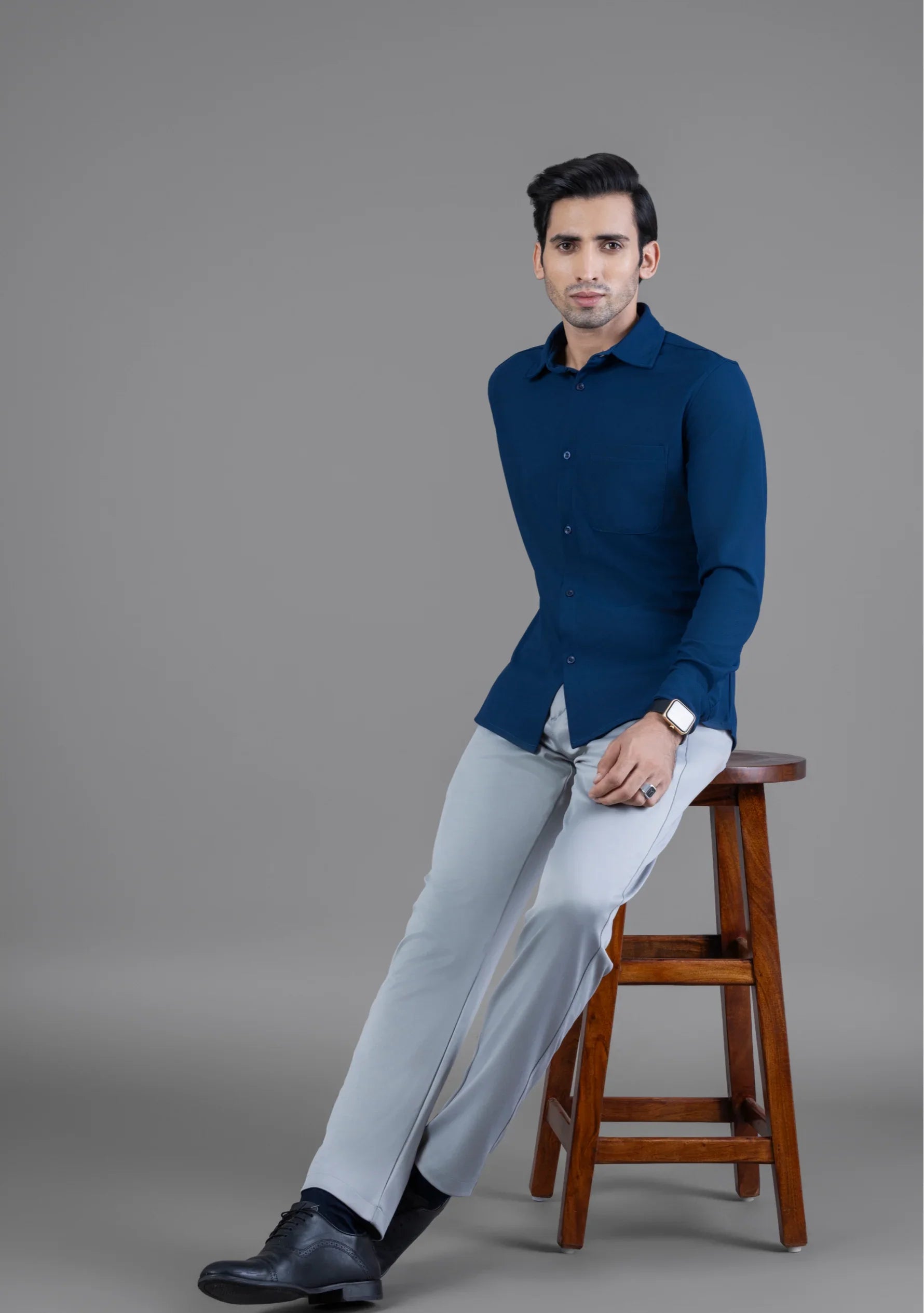 True Navy Full Sleeve Versatile Shirt - The Manatomy